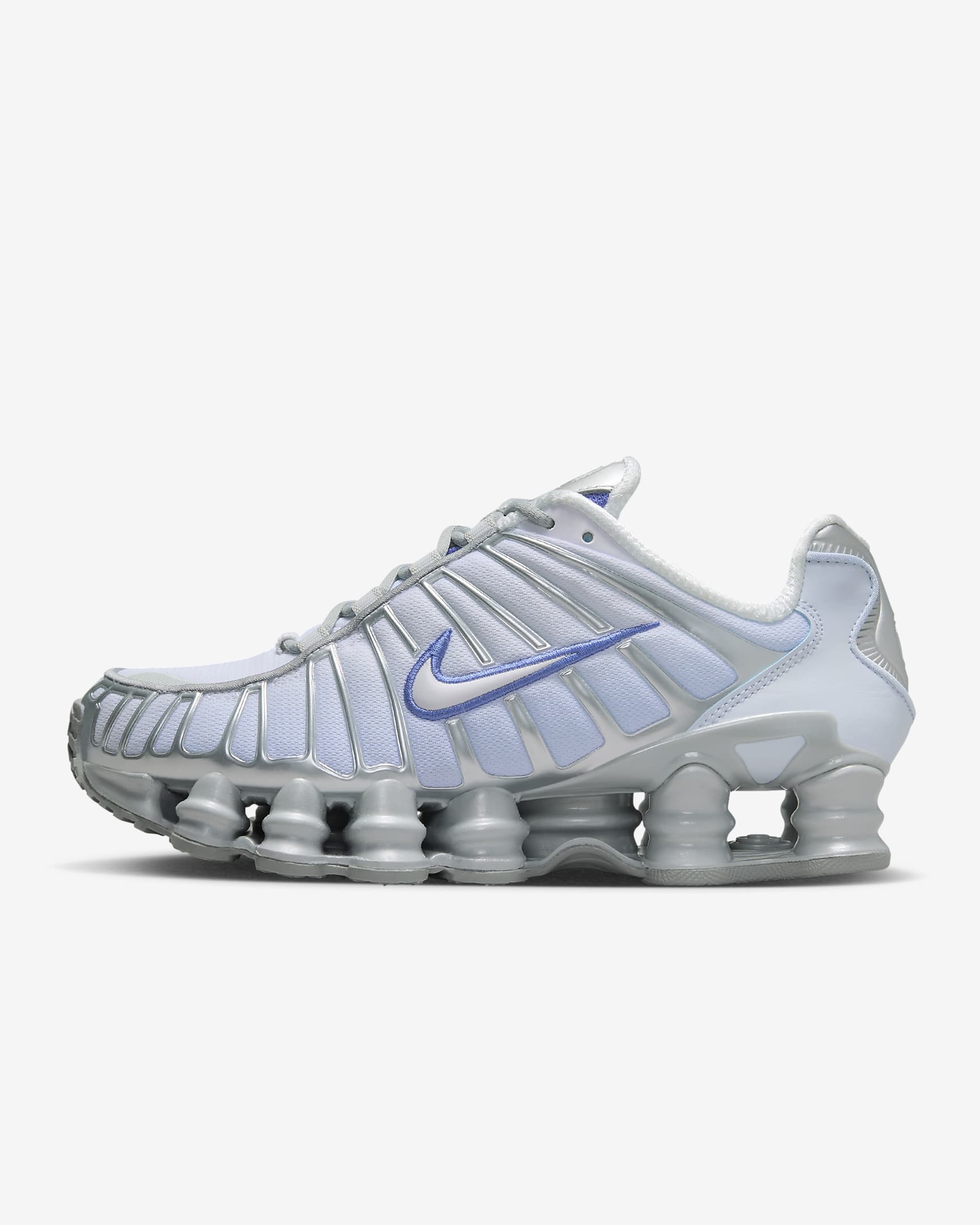 Nike Shox TL Kadın Ayakkabısı - Metallic Platinum/Blue Tint/Beyaz/Polar