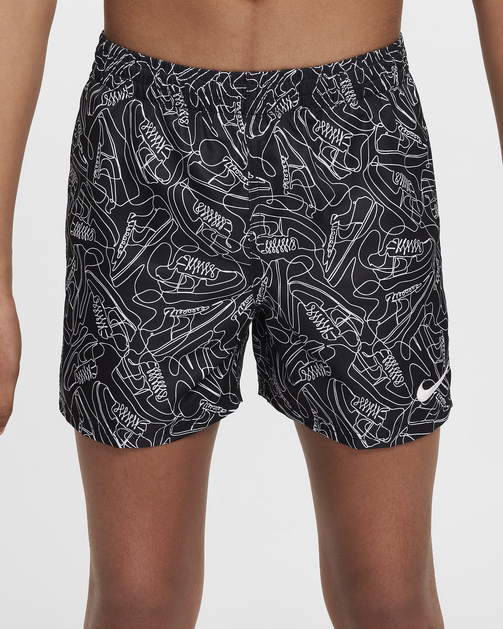 Nike Swim Sneakers für ältere Kinder (Jungen) Volley-Shorts (ca. 10 cm) - Schwarz/Weiß/Weiß