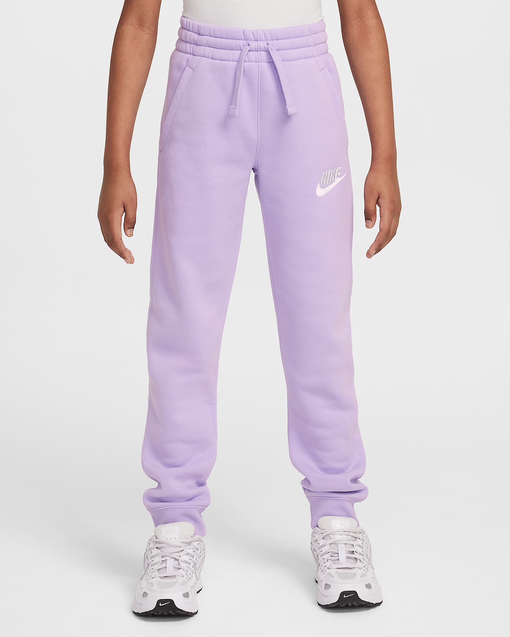 Nike Sportswear Club Fleece Big Kids' Pants - Hydrangeas/Hydrangeas/White