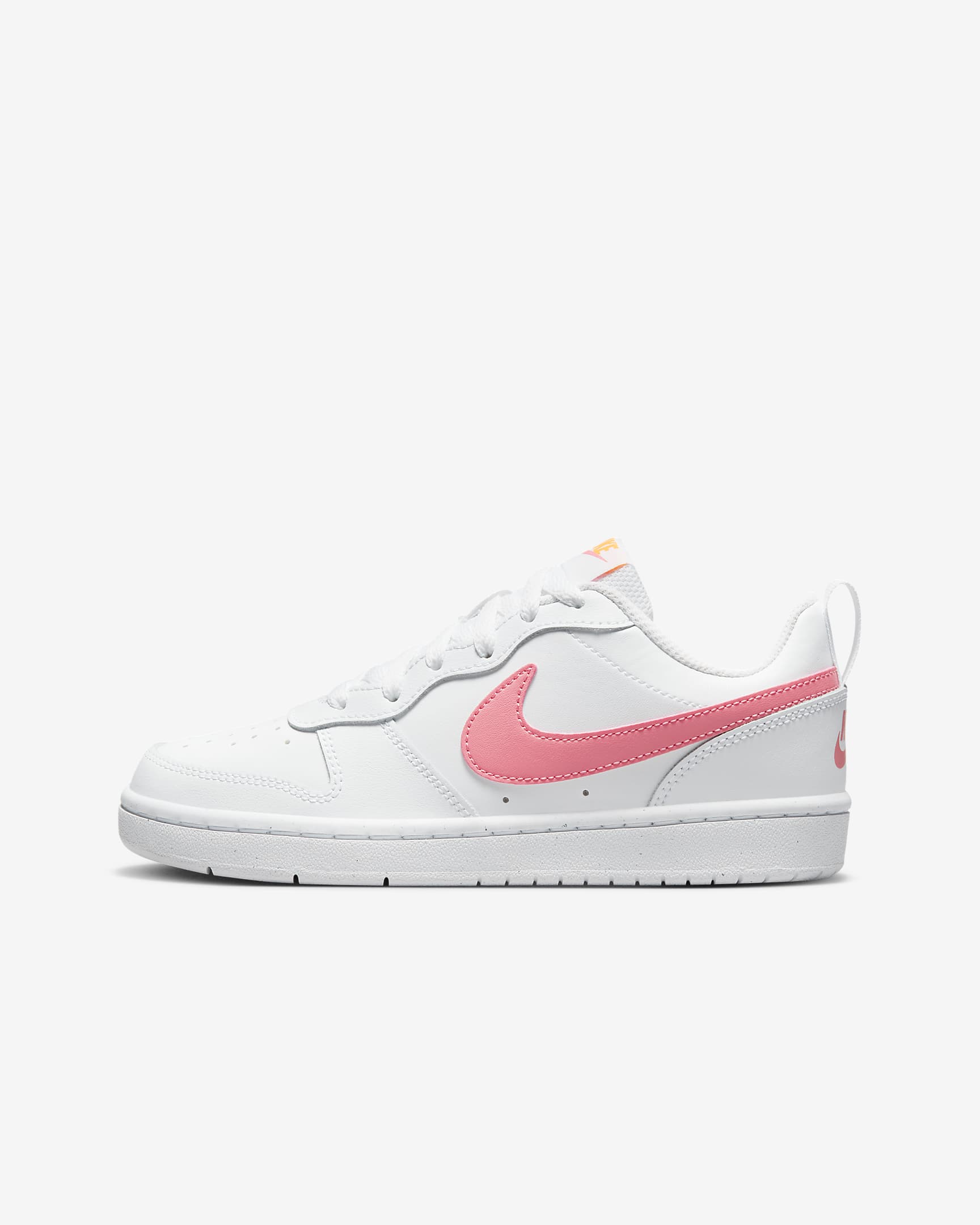 Nike Court Borough Low 2 Older Kids' Shoes - White/Laser Orange/Coral Chalk