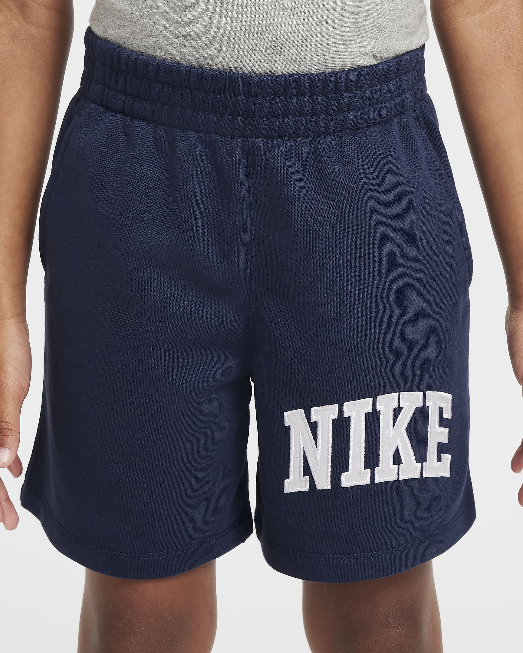 Nike Sportswear Club Little Kids' Applique French Terry Shorts - Midnight Navy