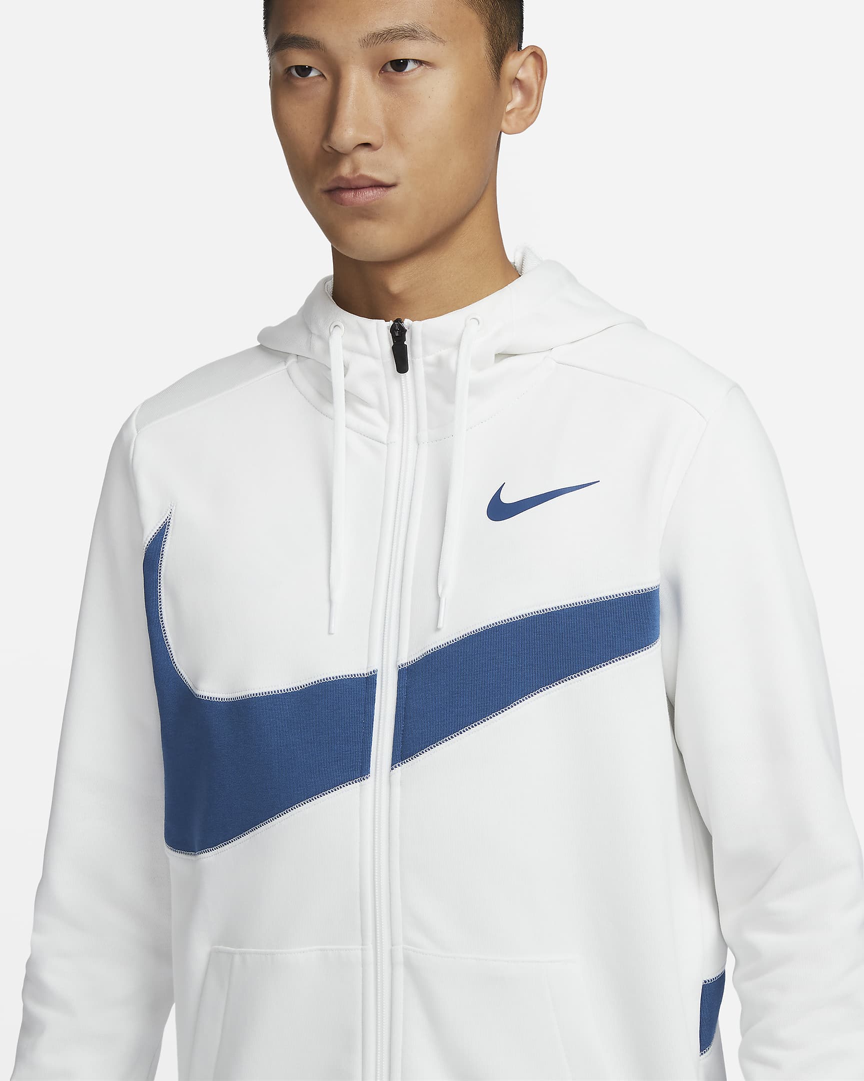 Nike Men's Dri-Fit Camo Zip Hoodie Blue Size Large