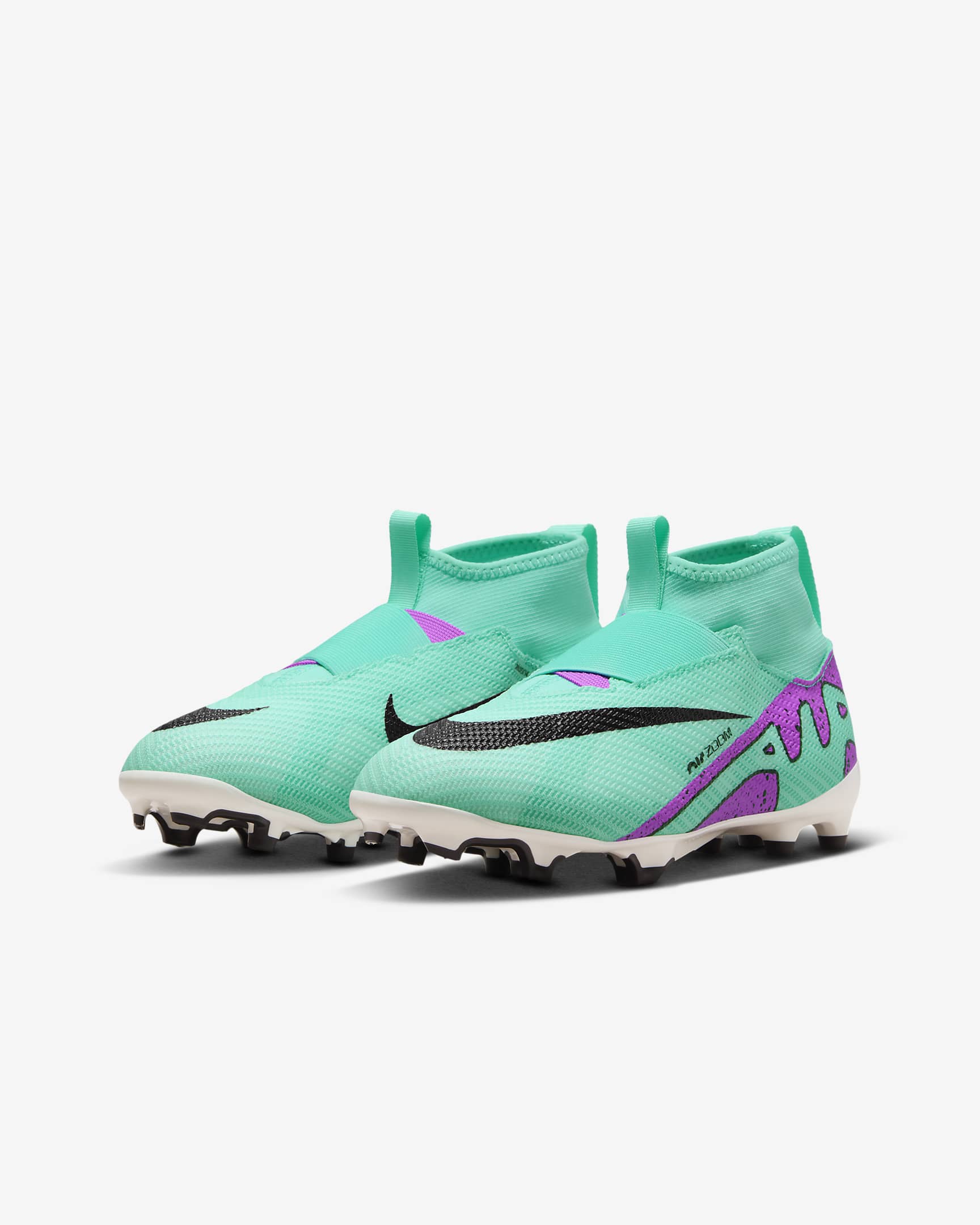 Nike Jr. Mercurial Superfly 9 Pro Little/Big Kids' Firm-Ground High-Top Soccer Cleats - Hyper Turquoise/Black/White/Fuchsia Dream