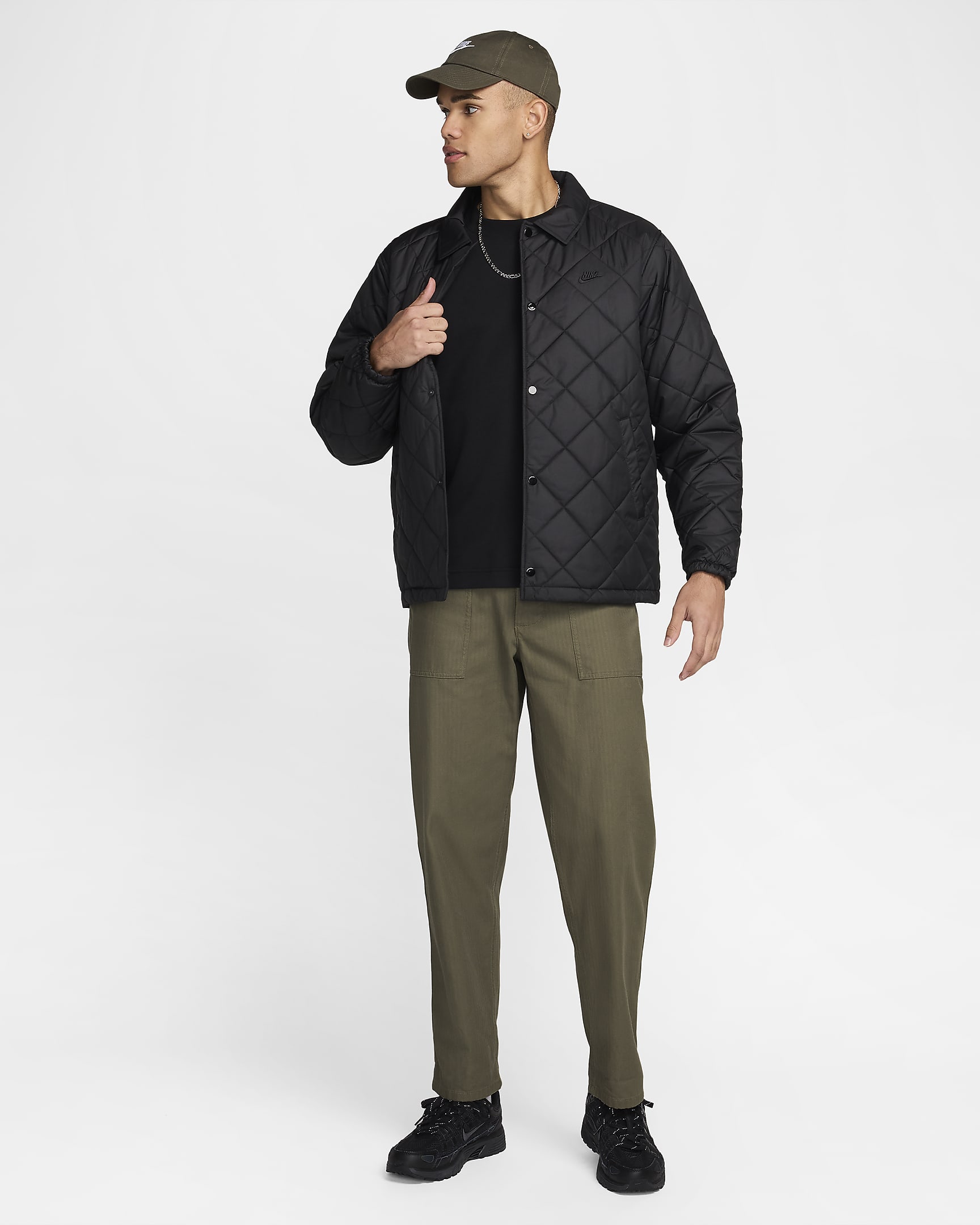 Nike Club Men's Lightweight Quilted Therma-FIT Insulated Jacket - Black/Black/Black