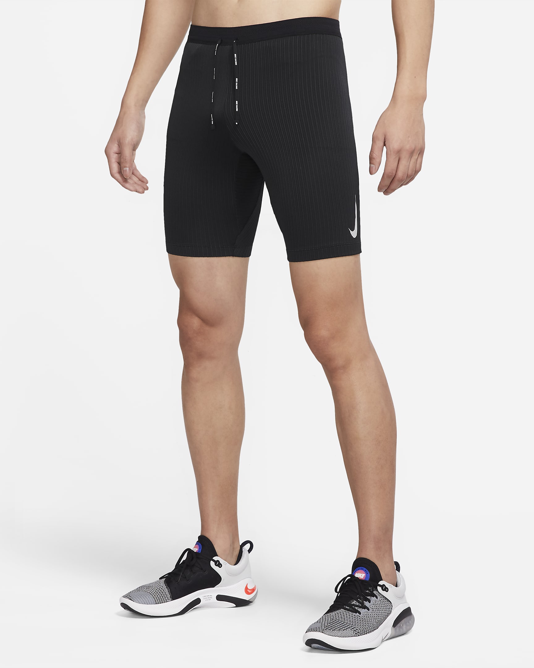 Nike Dri-FIT ADV AeroSwift Men's 1/2-Length Racing Tights - Black/Black/Black/White