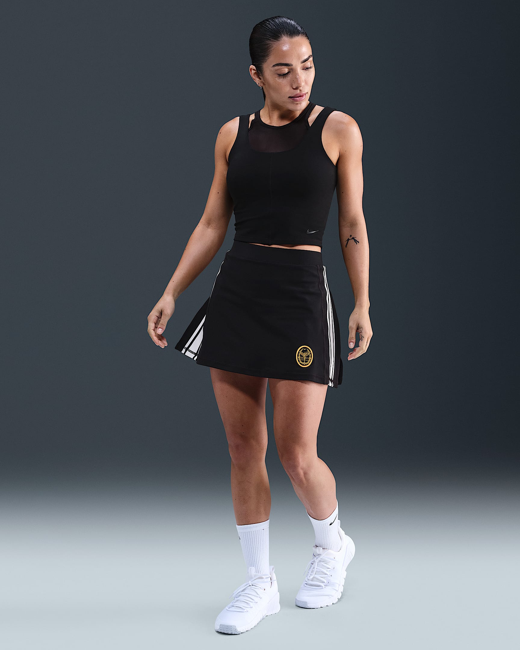 Nike Women's High-Waisted 3" Skort - Black/White/White