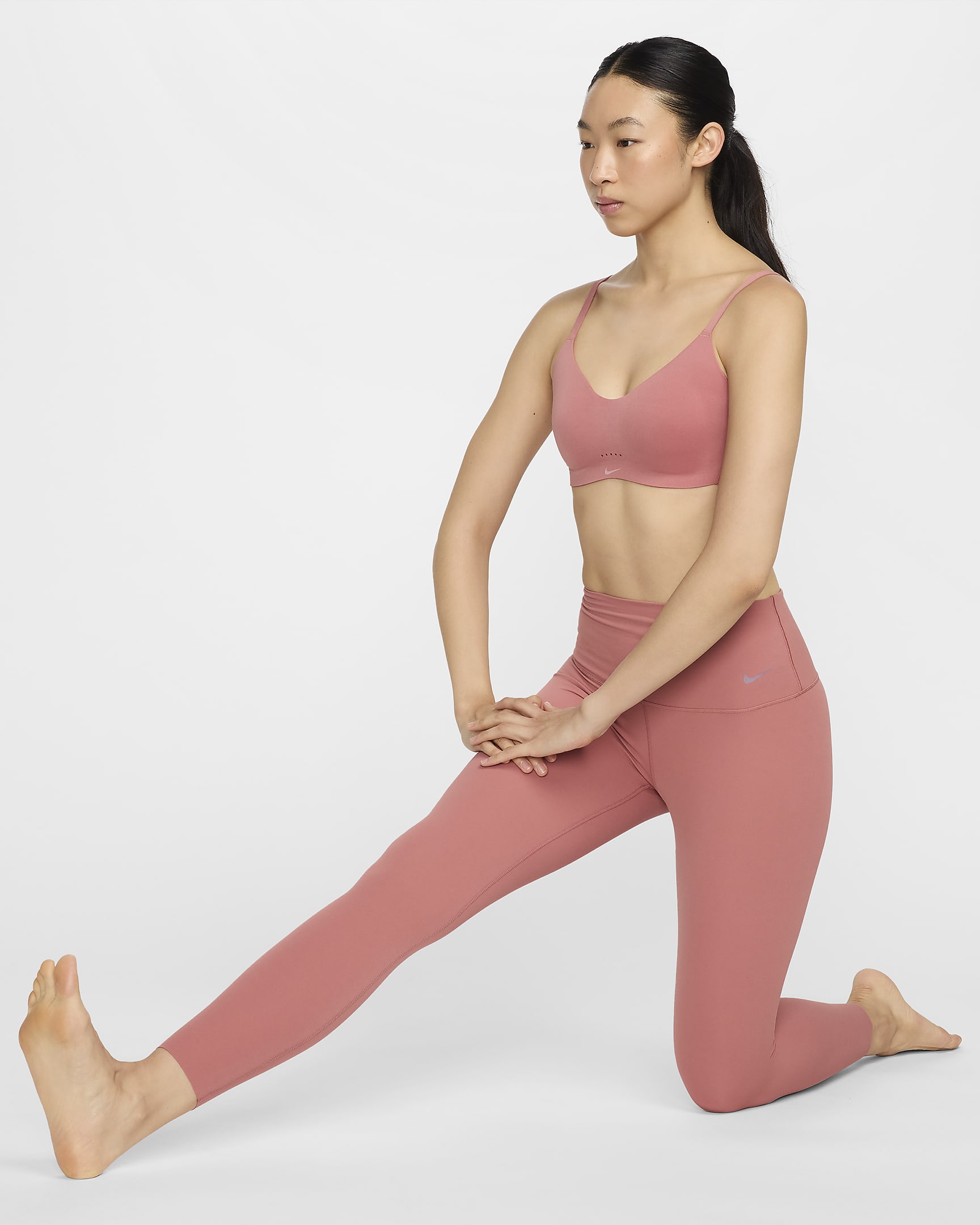 Nike Zenvy Women's Gentle-Support High-Waisted 7/8 Leggings - Canyon Pink/Black