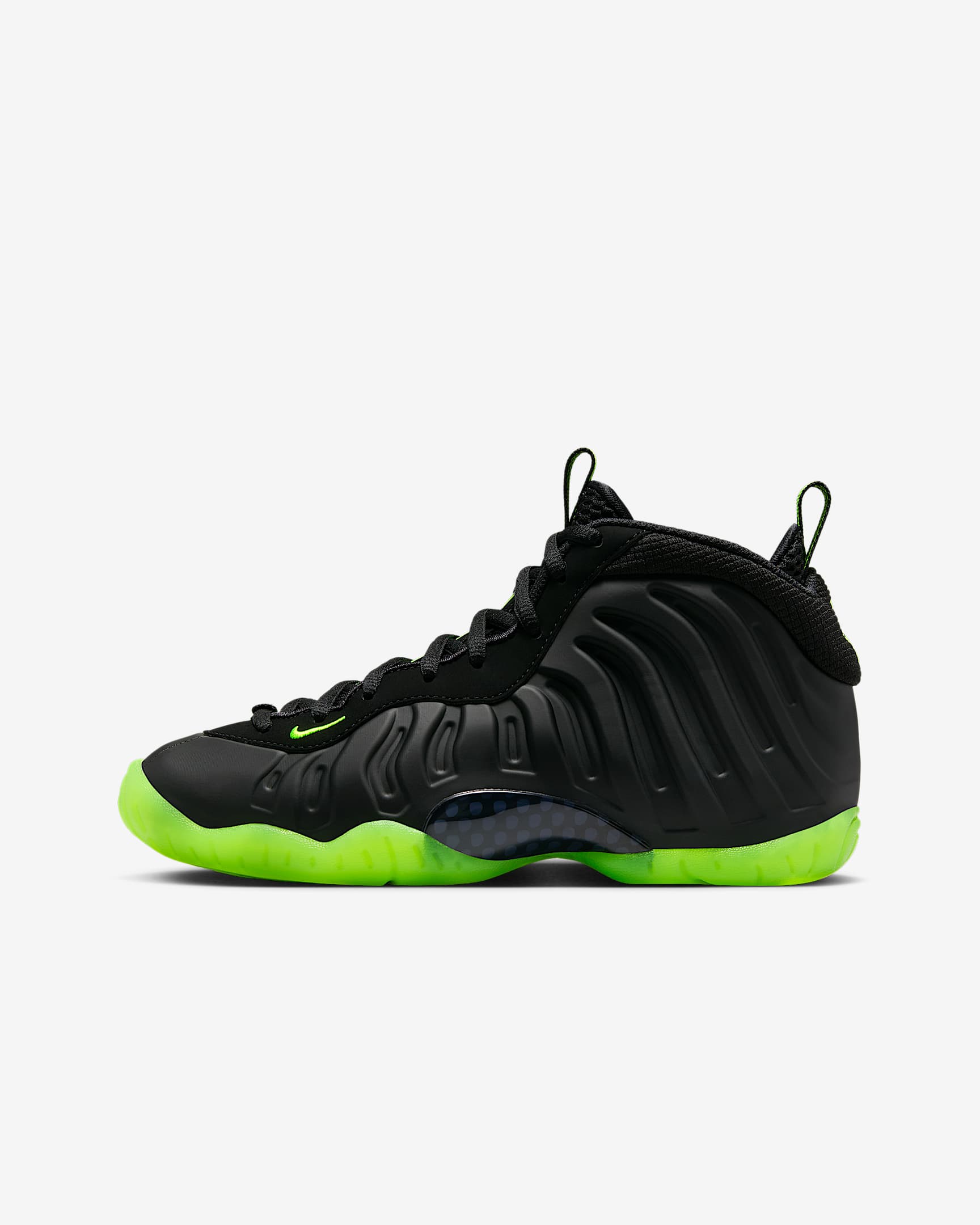 Nike Little Posite One Tenis para niños grandes - Negro/Volt