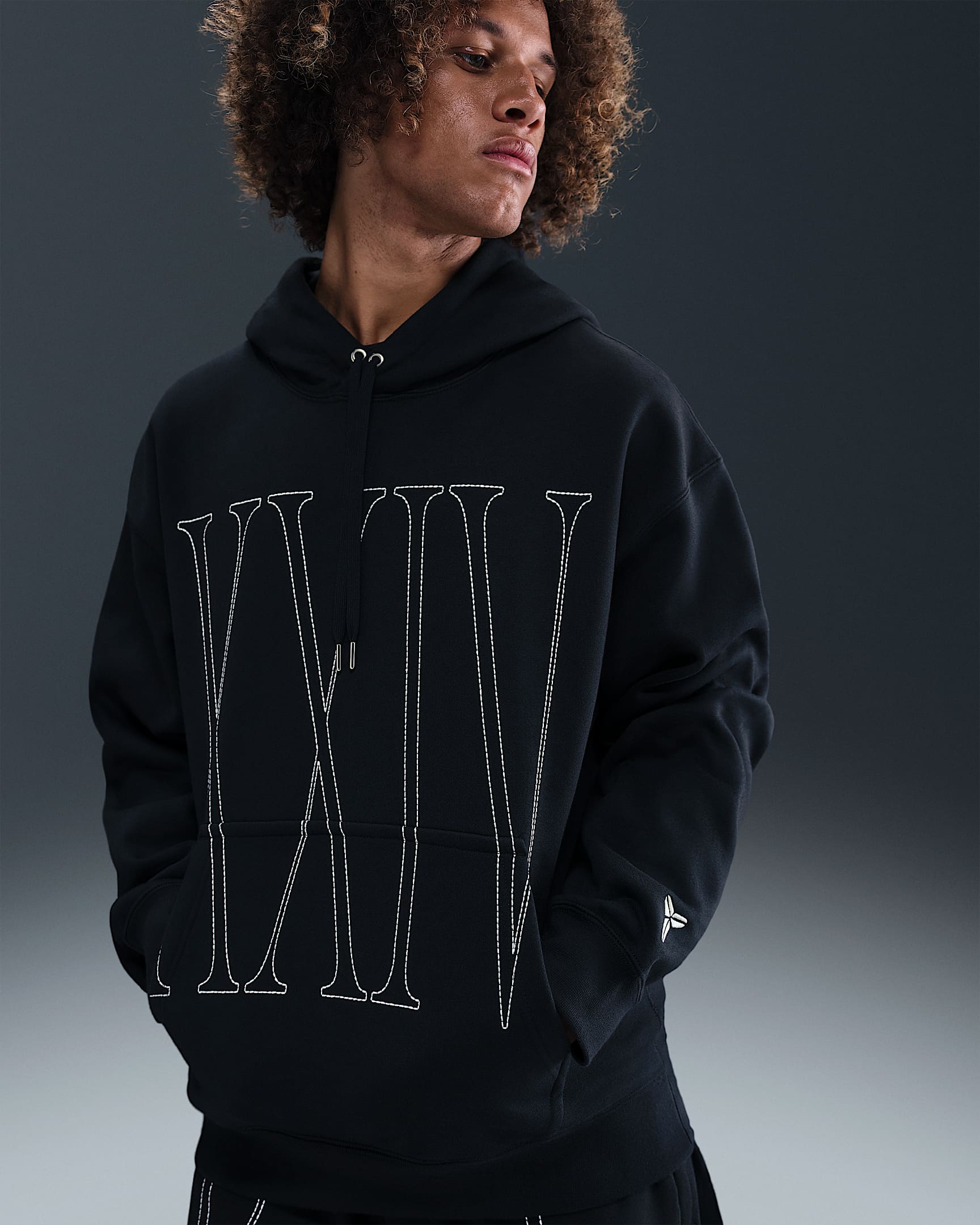 Kobe Men's Pullover Basketball Hoodie - Black/White