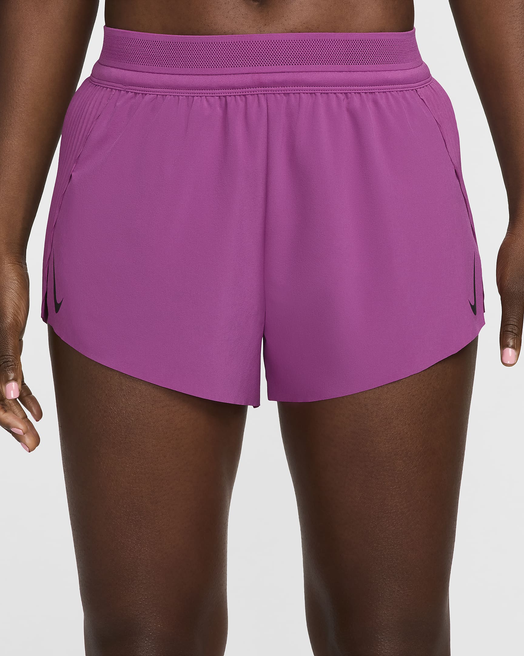 Short de running taille mi-haute avec sous-short intégré Dri-FIT ADV Nike AeroSwift 8 cm pour femme - Hot Fuchsia/Noir