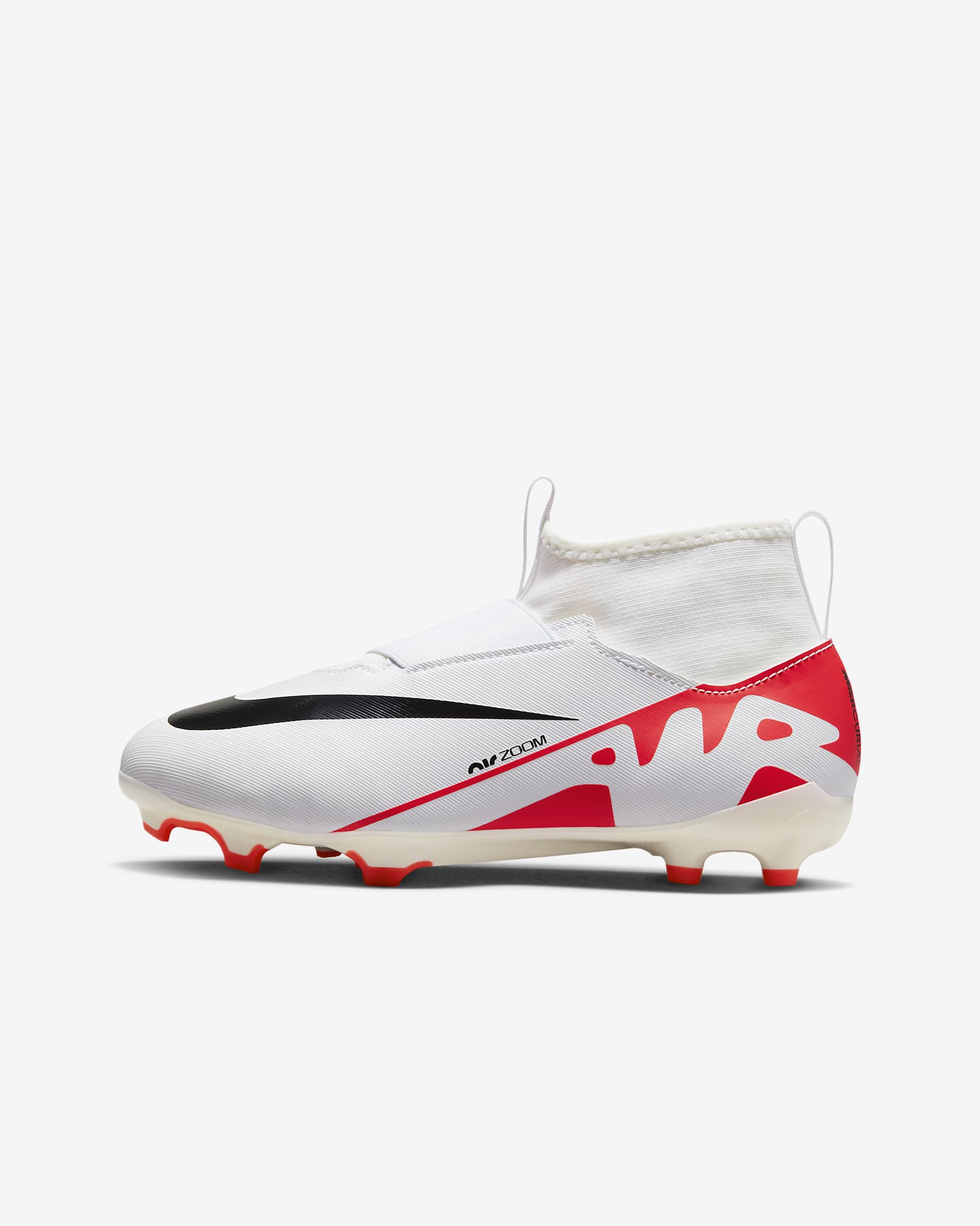 Nike Jr. Mercurial Superfly 9 Academy Younger/Older Kids' Multi-Ground High-Top Football Boot - Bright Crimson/Black/White