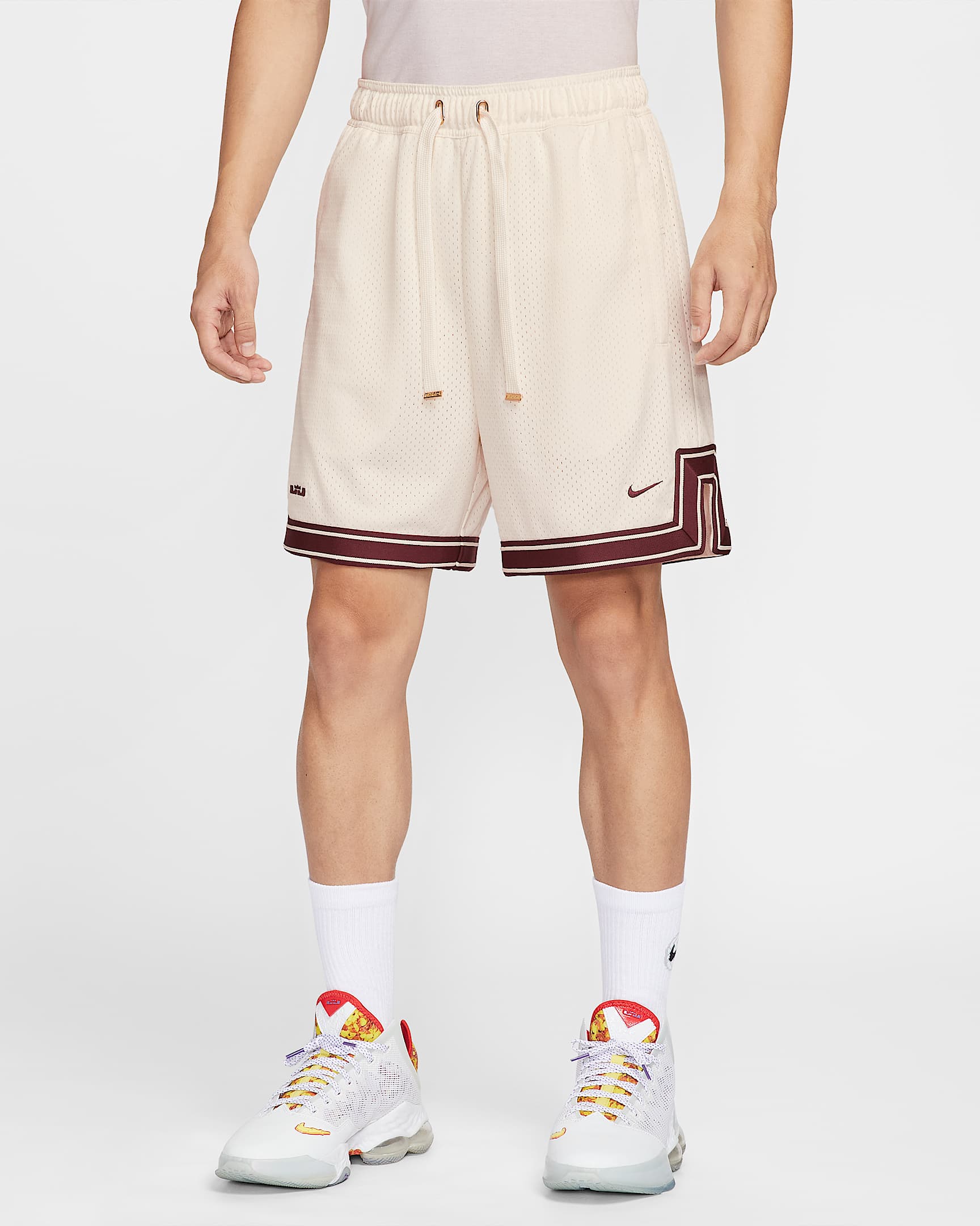 LeBron Men's 20cm (approx.) Basketball Shorts - Sail/Dark Team Red
