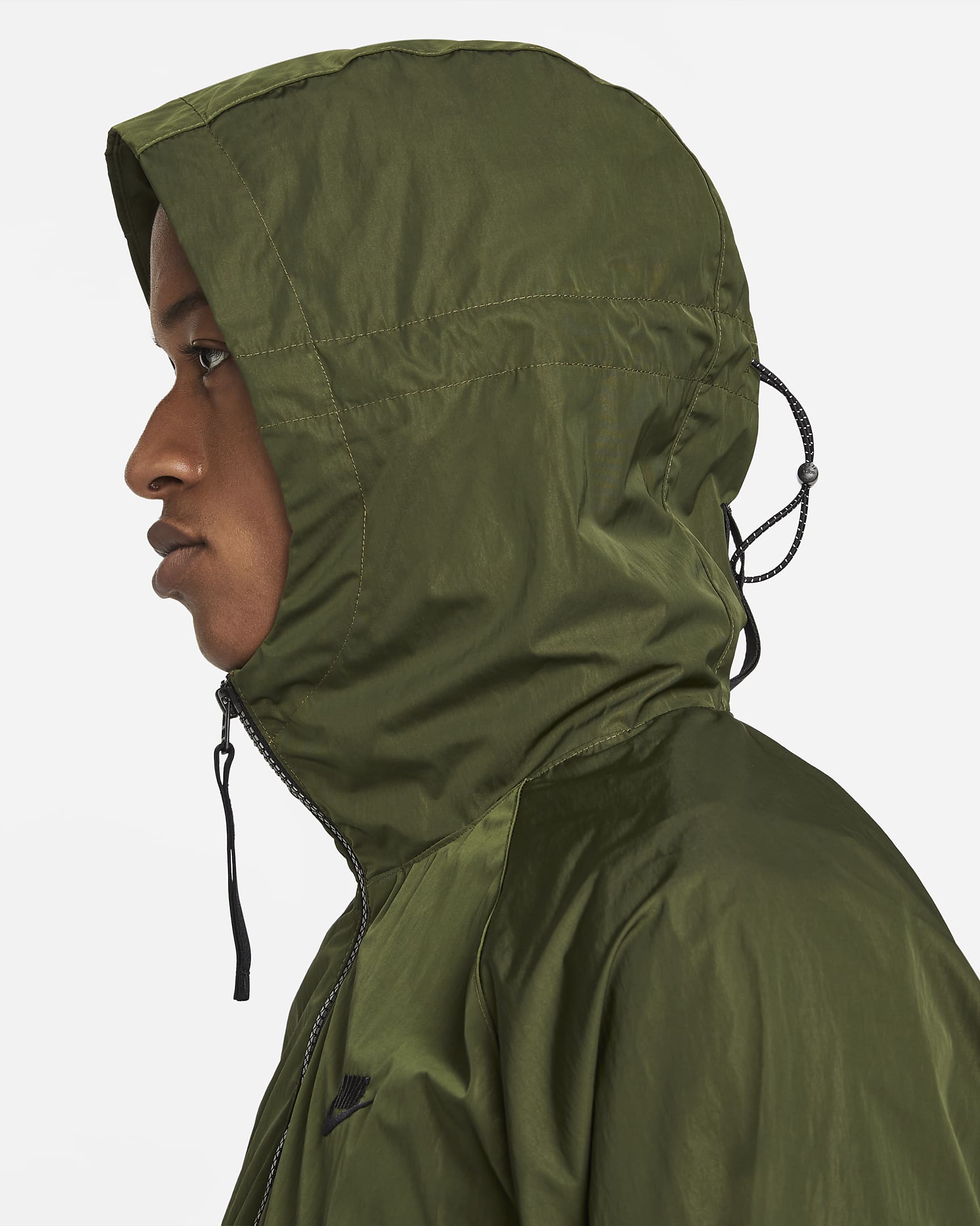 Nike Sportswear Premium Essentials Men's Unlined Hooded Windrunner Jacket - Rough Green/Black/Black