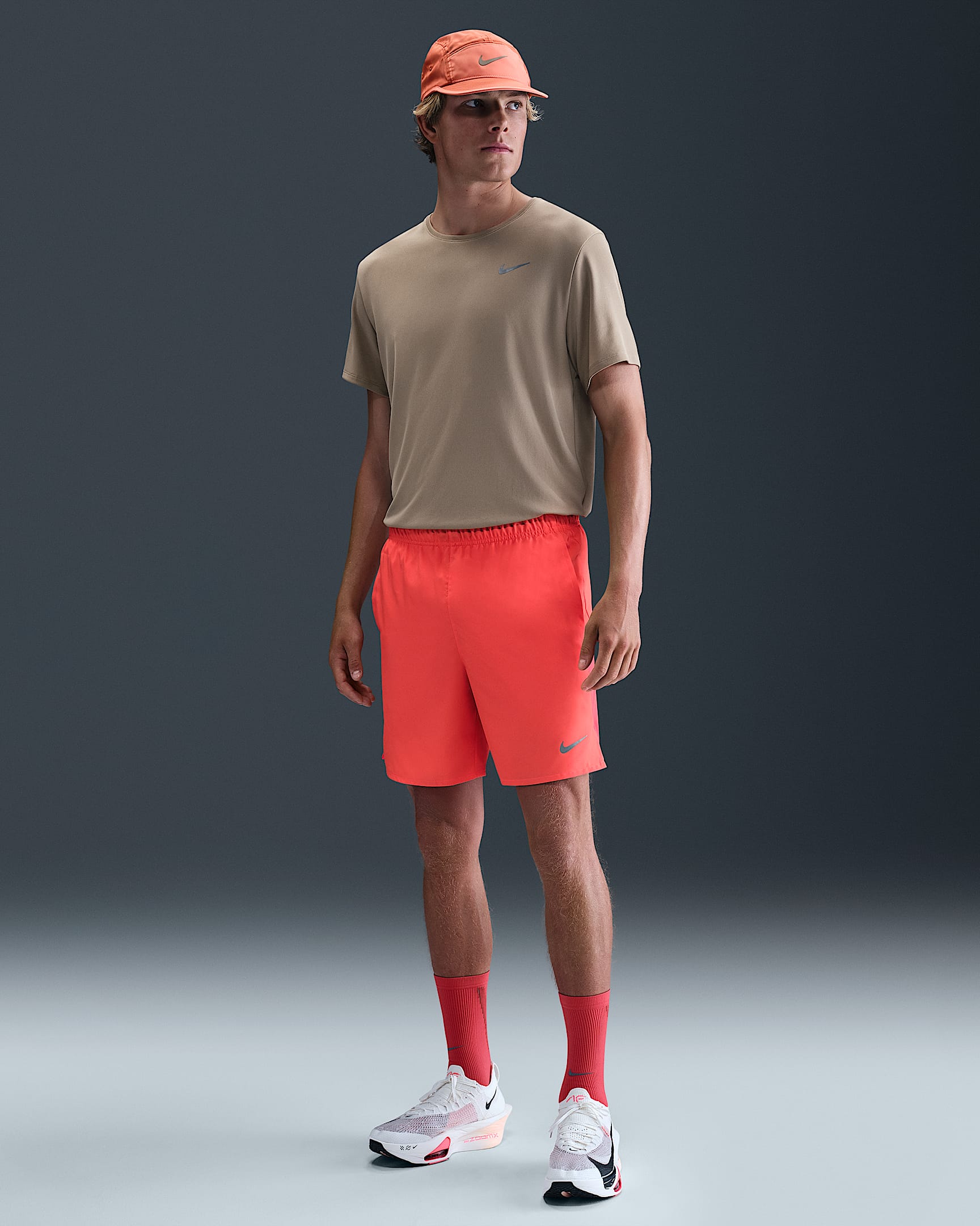 Nike Challenger Men's Dri-FIT 18cm (approx.) Brief-Lined Running Shorts - Bright Crimson/Bright Crimson/Black