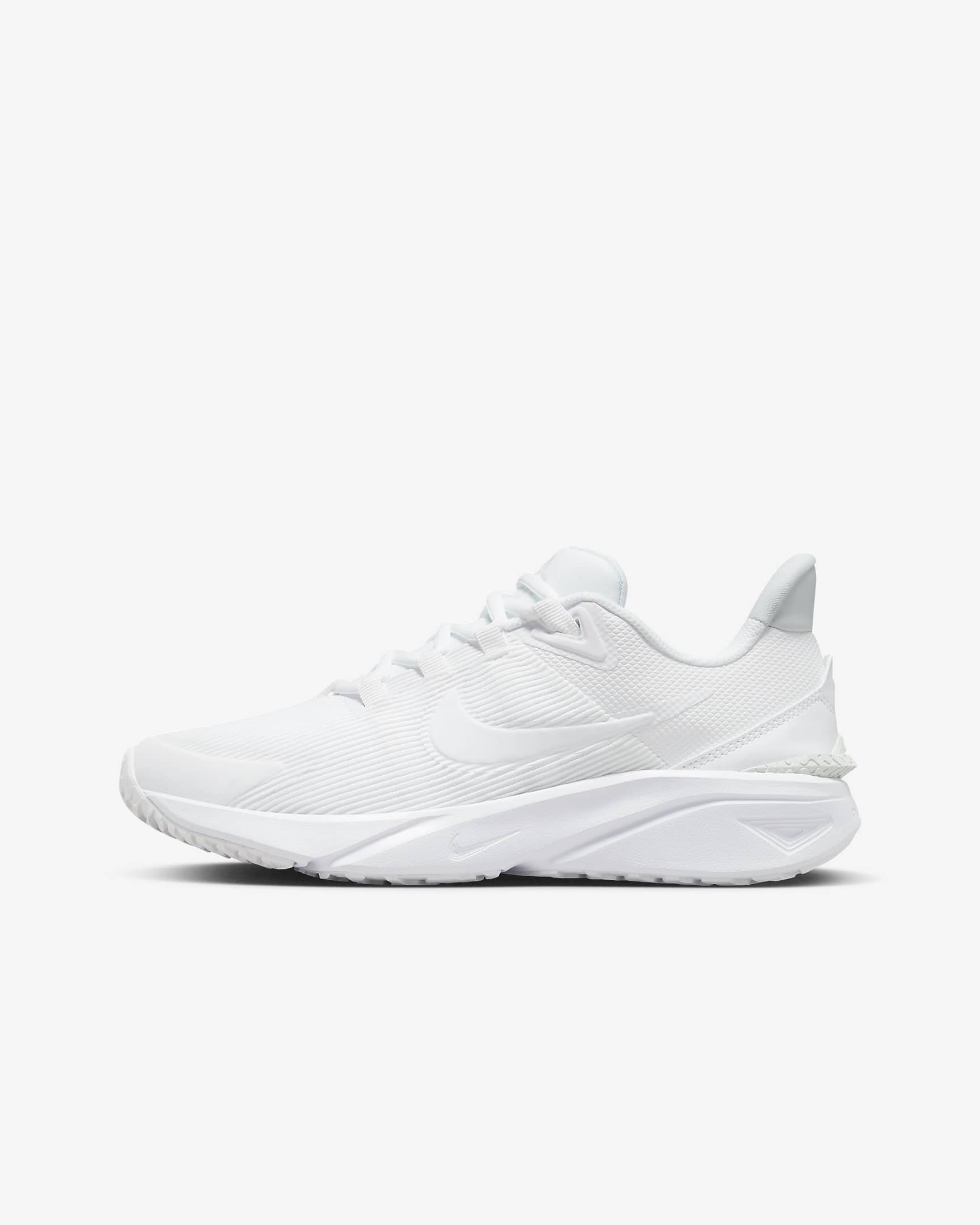 Nike Star Runner 4 Older Kids' Road Running Shoes - White/White/Pure Platinum/White