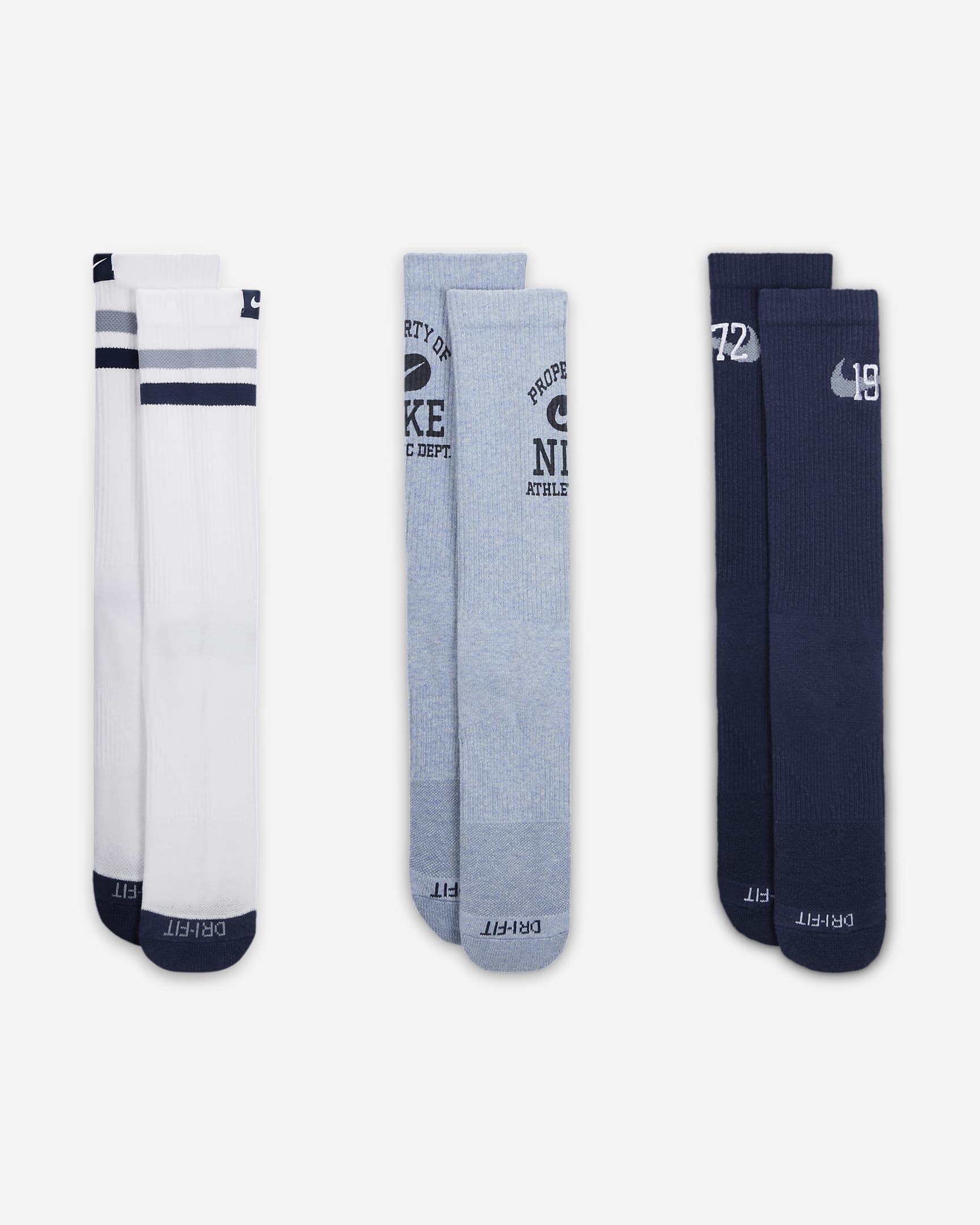 Nike Everyday Cushioned Crew Socks (3 Pairs) - Multi-Colour