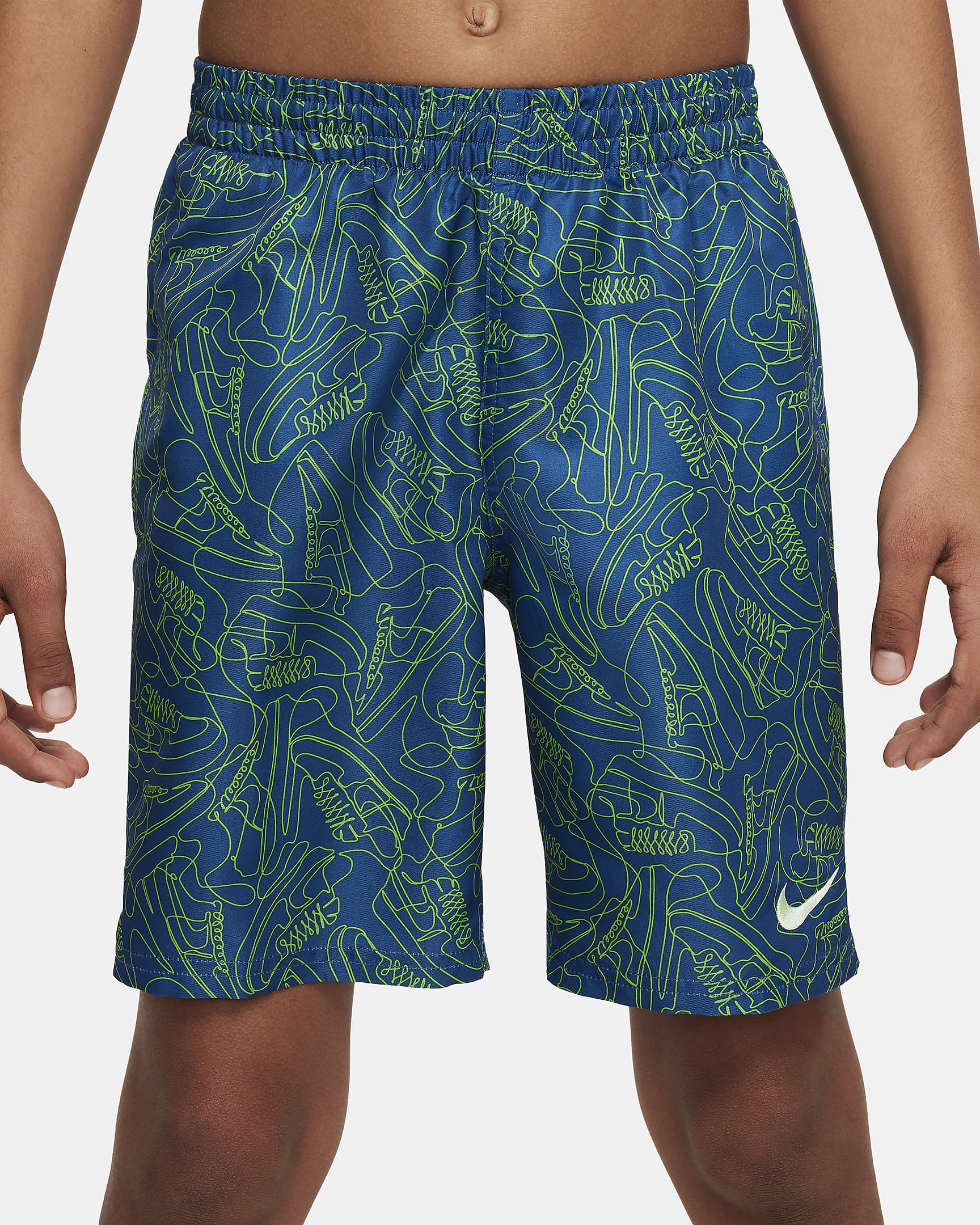 Shorts de vóleibol de 18 cm para niño talla grande Natación Nike Sneakers - Azul cancha