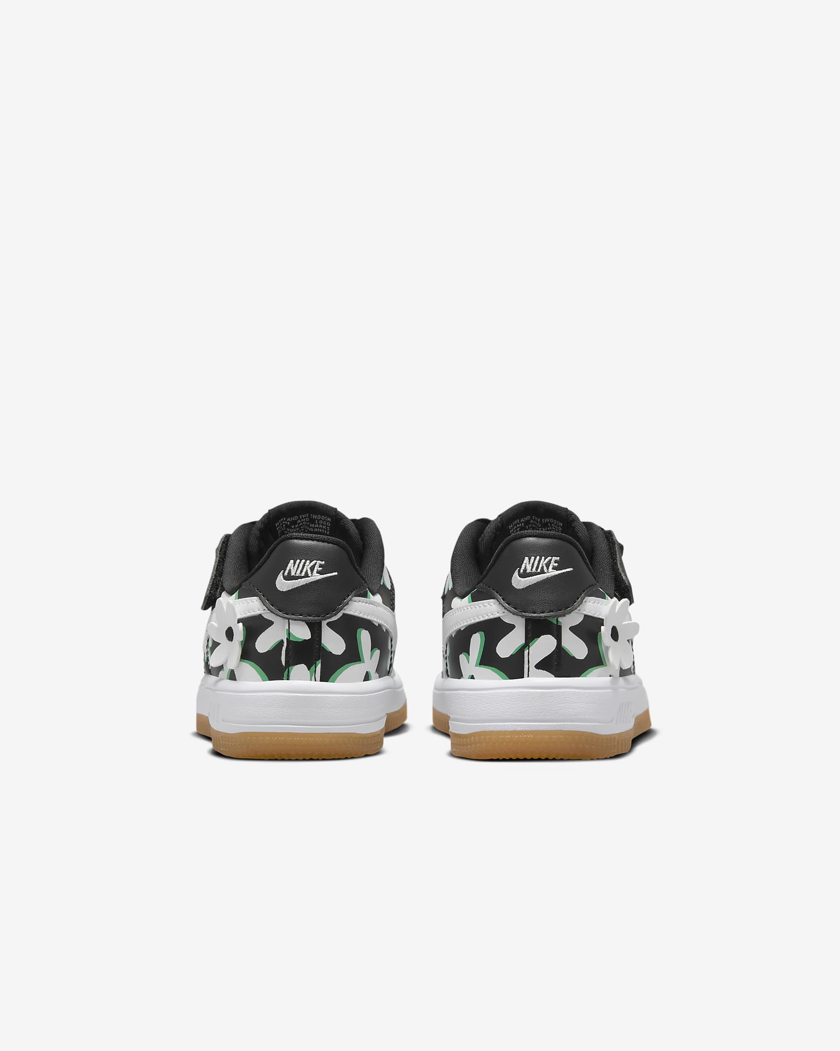 Nike Force 1 Low LV8 EasyOn Little Kids' Shoes - Black/Spring Green/Gum Light Brown/White