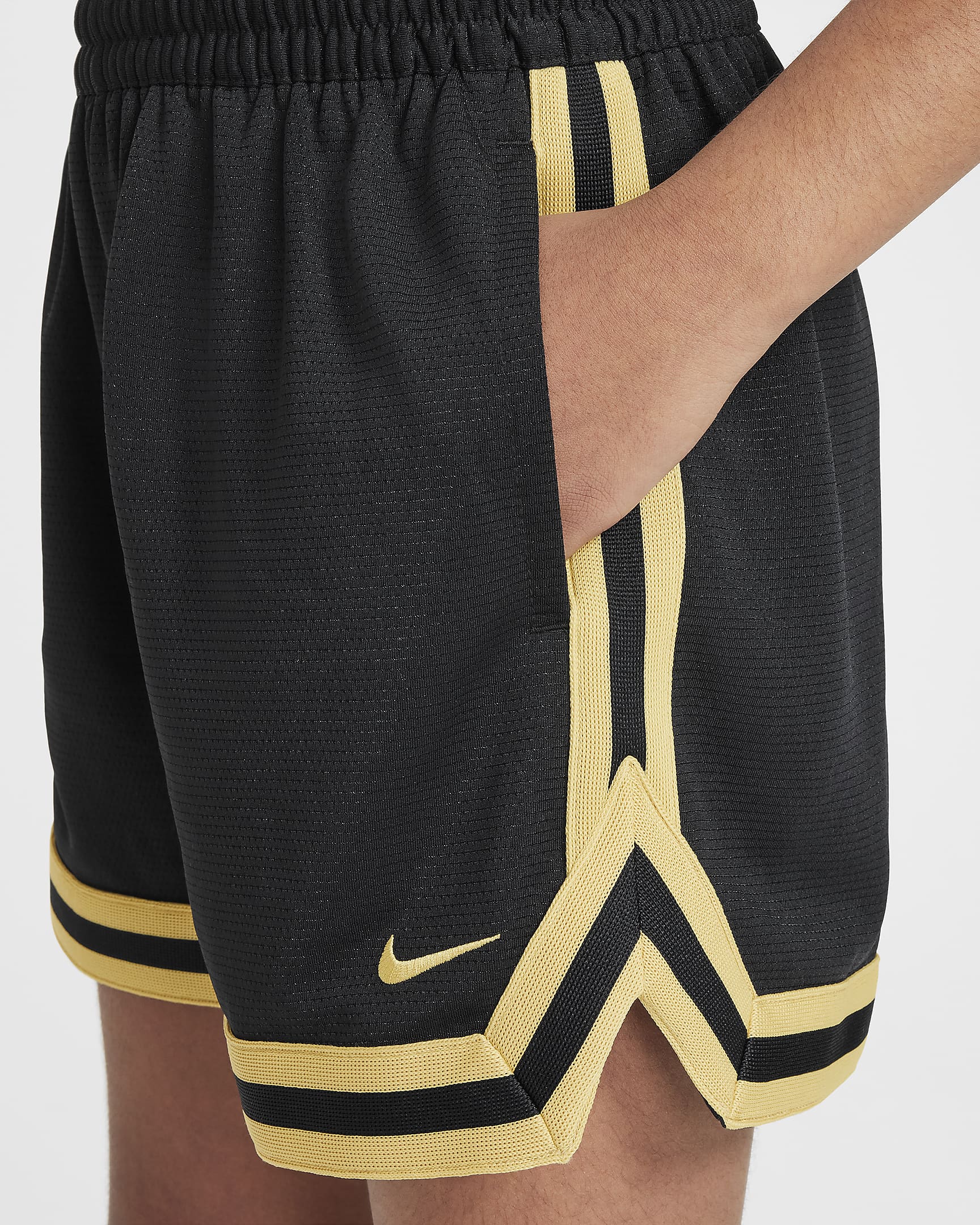 Nike DNA Older Kids' 12.5cm (approx.) Basketball Shorts - Black/Infinite Gold