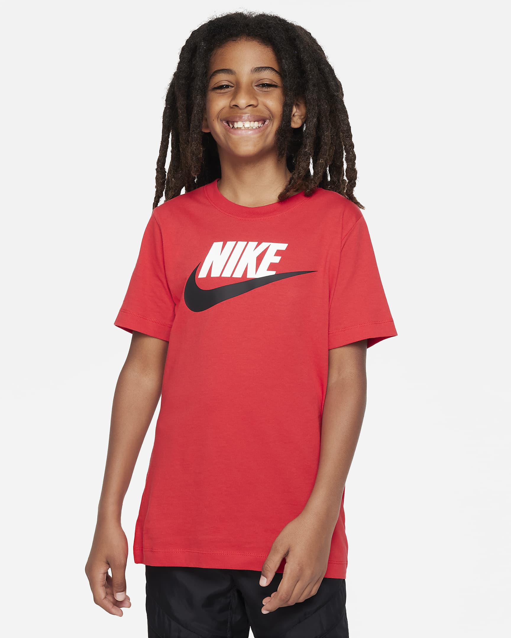 Nike Sportswear Big Kids' (Boys') T-Shirt - University Red/Black