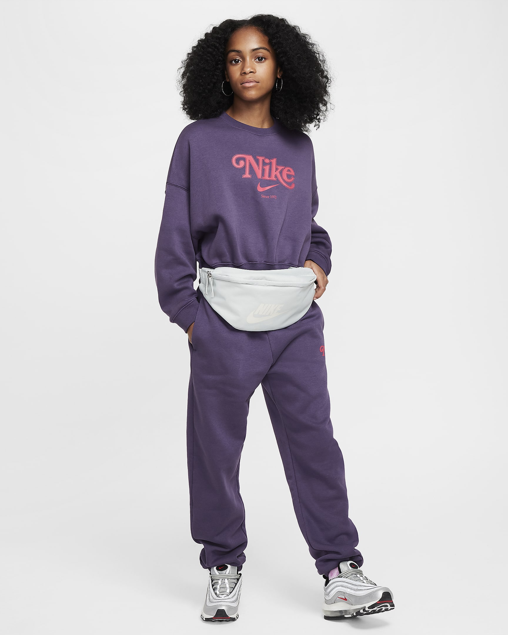 Nike Sportswear joggingbroek van fleece voor meisjes - Dark Raisin