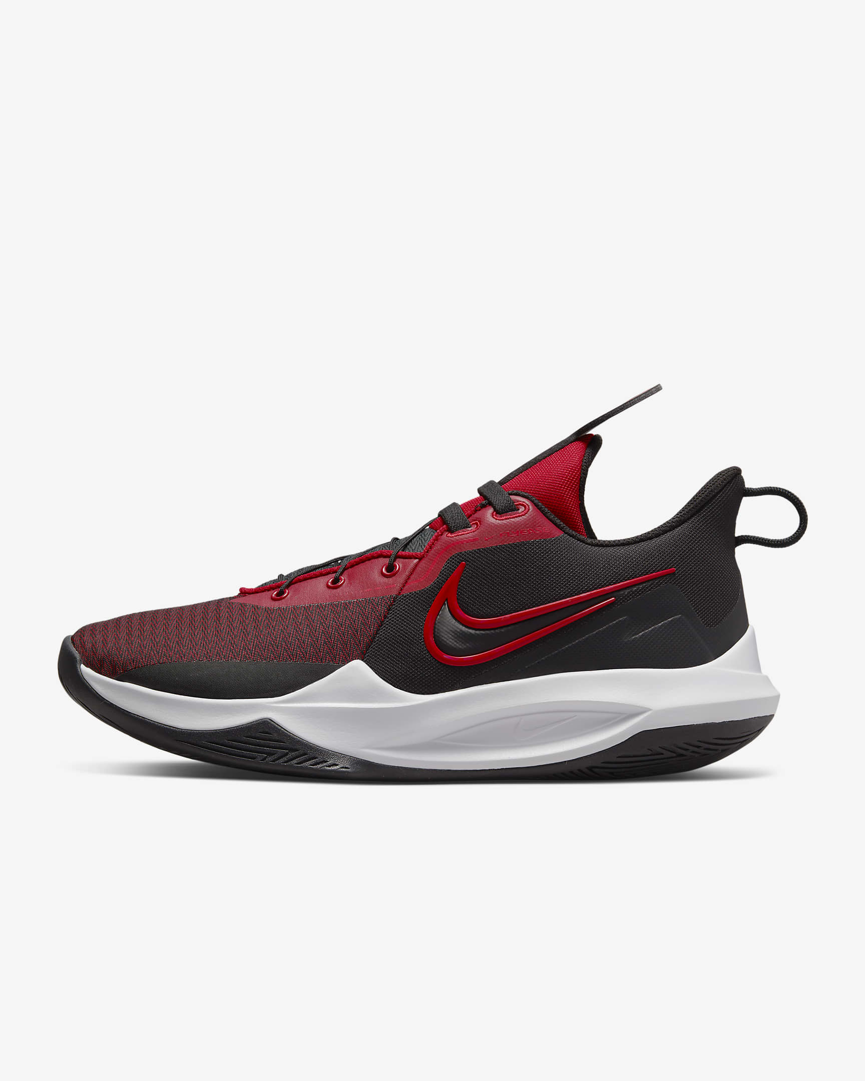 Nike Precision 6 FlyEase Basketball Shoes - Black/Gym Red/University Red