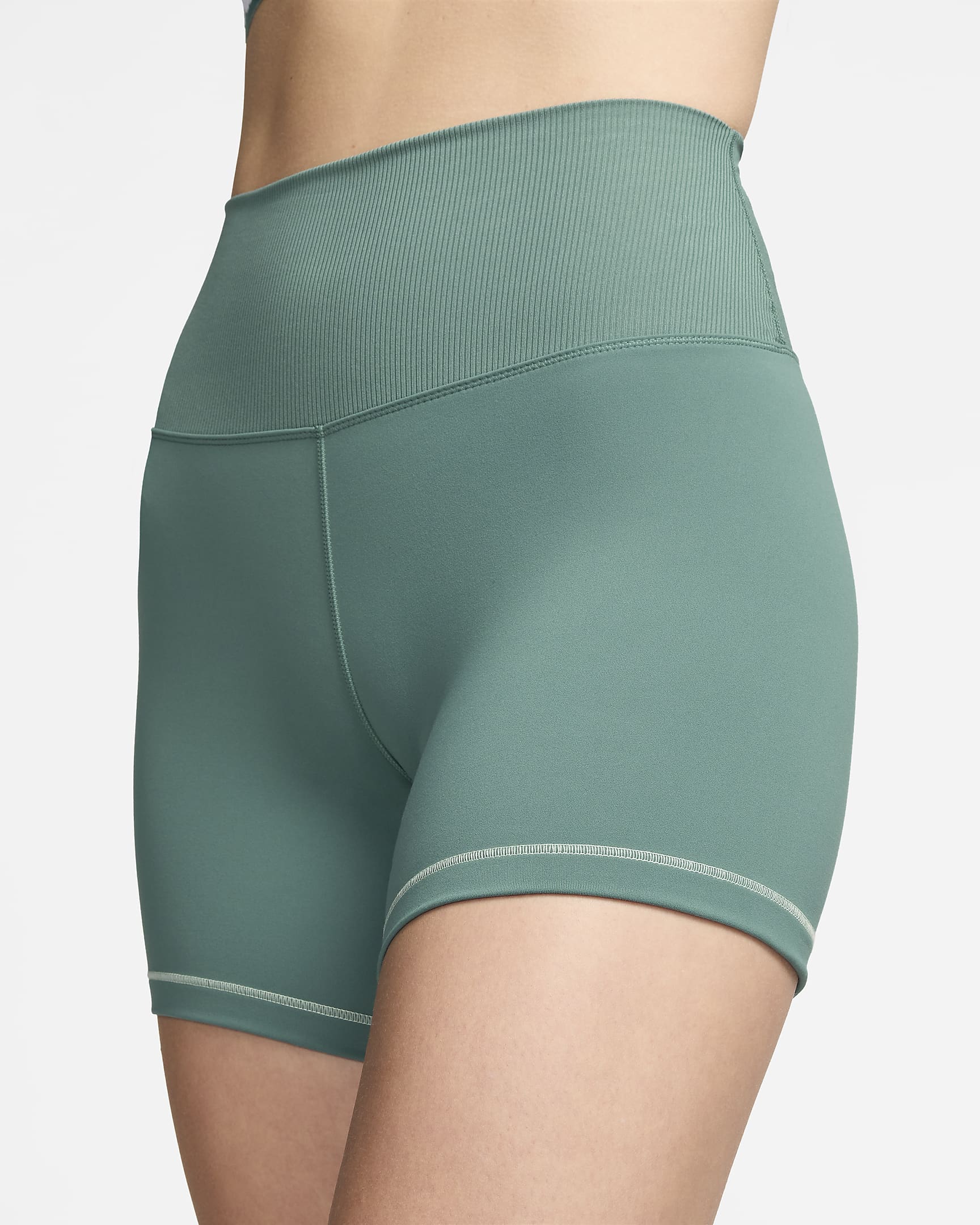 Shorts de ciclismo de tiro alto de 18 cm para mujer Nike One Rib - De costa a costa/Blanco