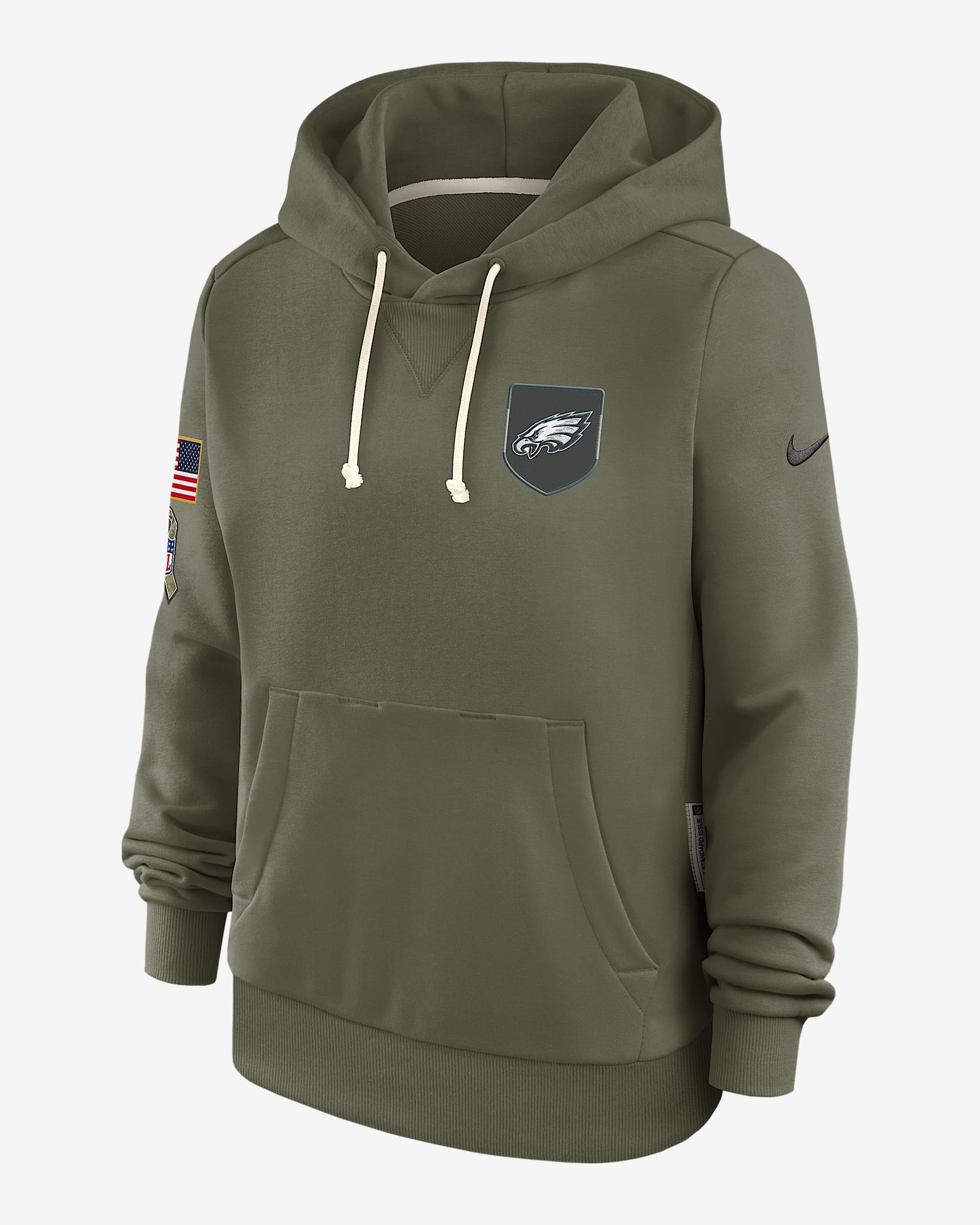 Philadelphia Eagles Salute to Service Sideline Women's Nike Dri-FIT NFL Pullover Hoodie - Olive