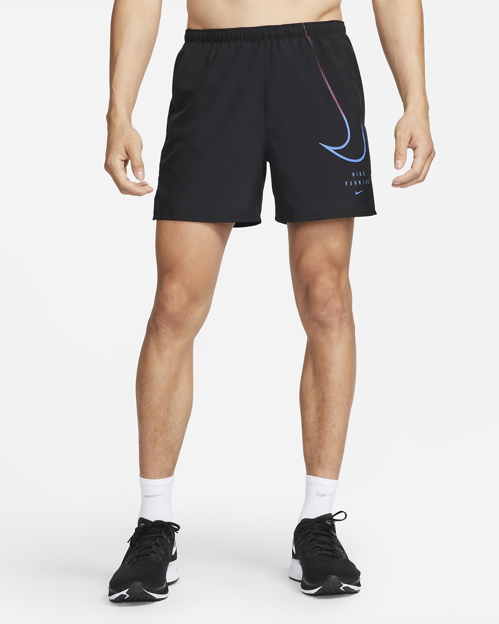Nike Dri-FIT Run Division Challenger Men's 13cm (approx.) Brief-Lined Running Shorts - Black/Medium Blue