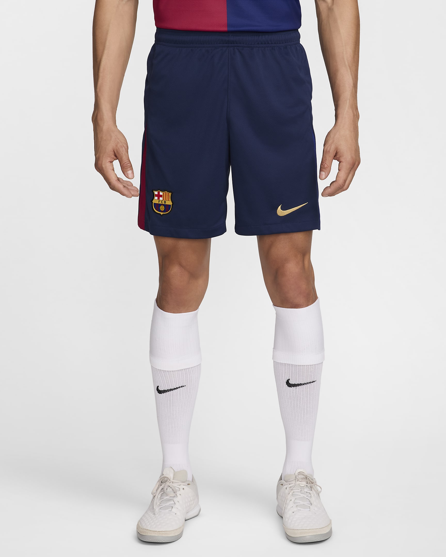 F.C. Barcelona 2024/25 Stadium Home Men's Nike Dri-FIT Football Replica Shorts - Midnight Navy/Noble Red/Deep Royal Blue/Club Gold