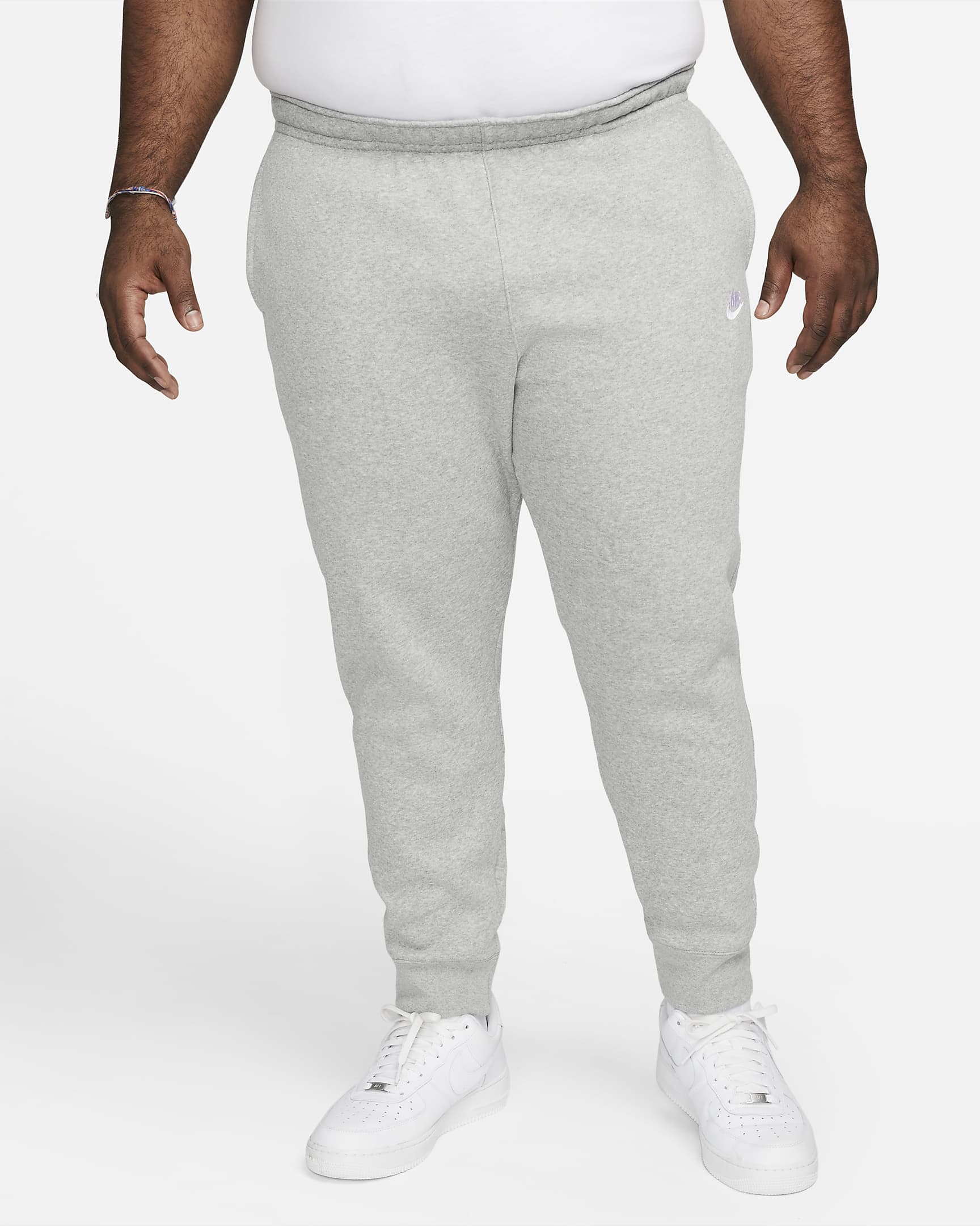 Nike Sportswear Club Fleece Joggers - Dark Grey Heather/Matte Silver/White