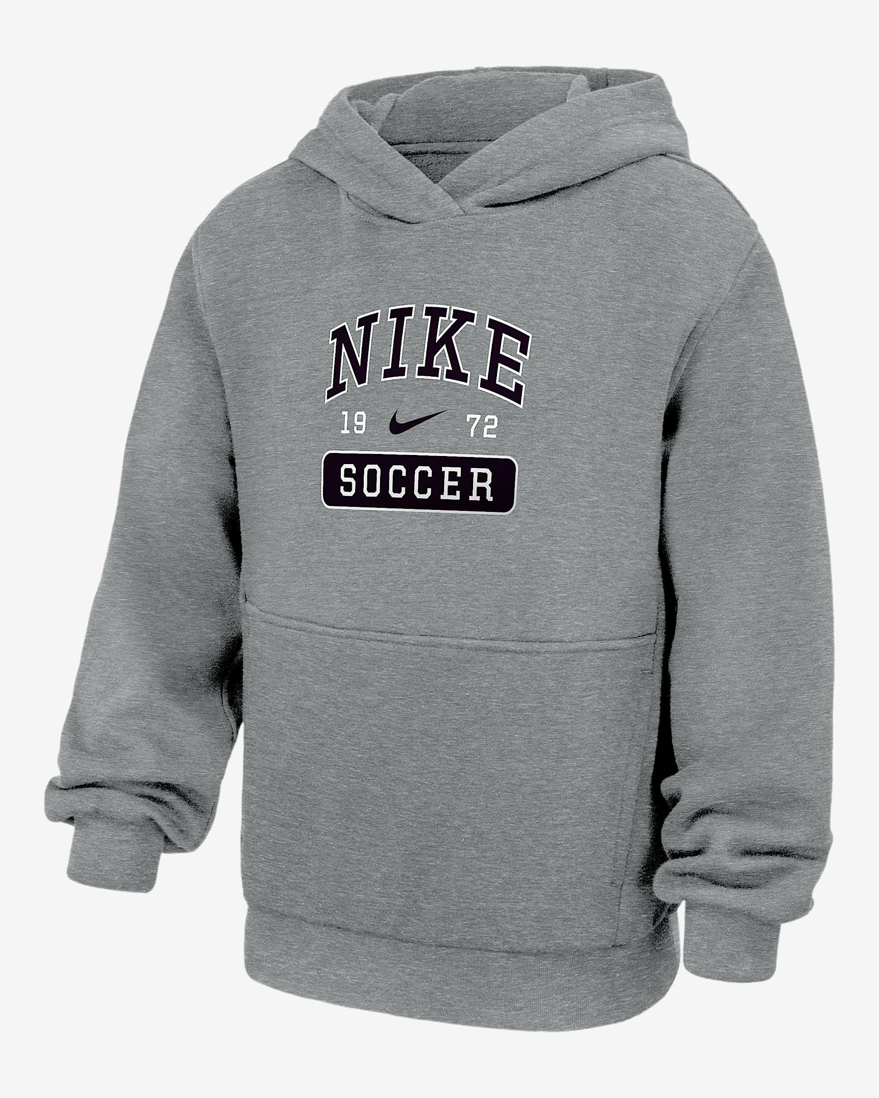 Nike Club Fleece Big Kids' Soccer Pullover Hoodie - Dark Grey Heather
