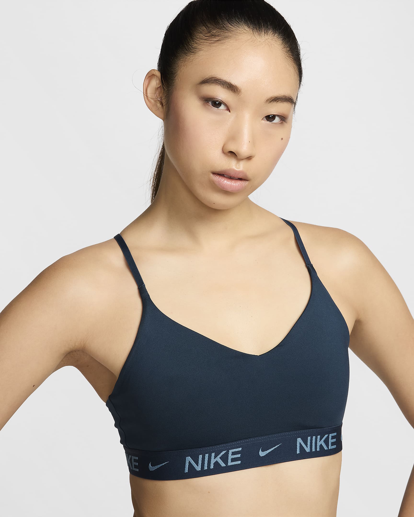 Nike Indy Light Support Women's Padded Adjustable Sports Bra - Armory Navy