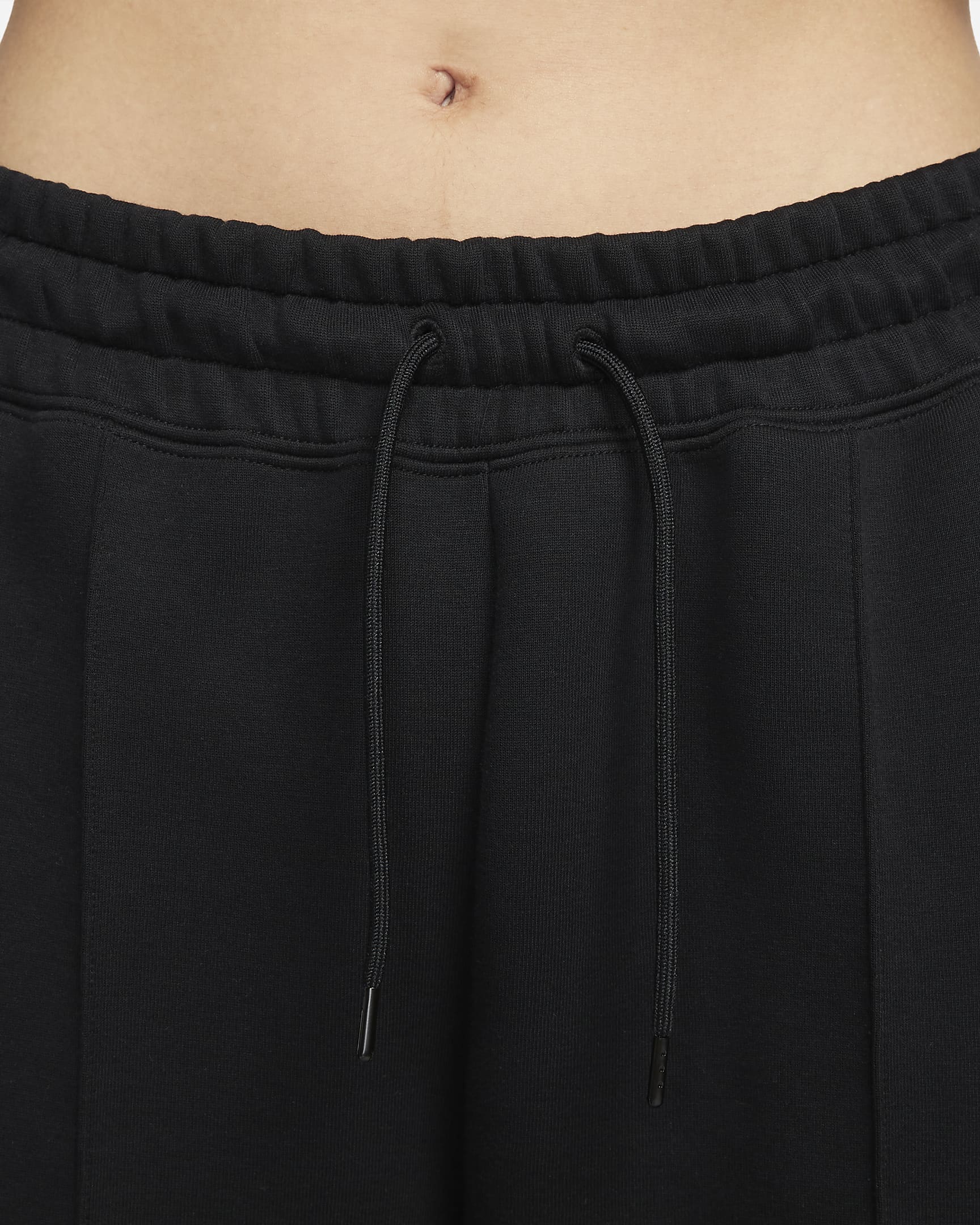 Pantaloni jogger a vita media Nike Sportswear Tech Fleece – Donna - Nero/Nero