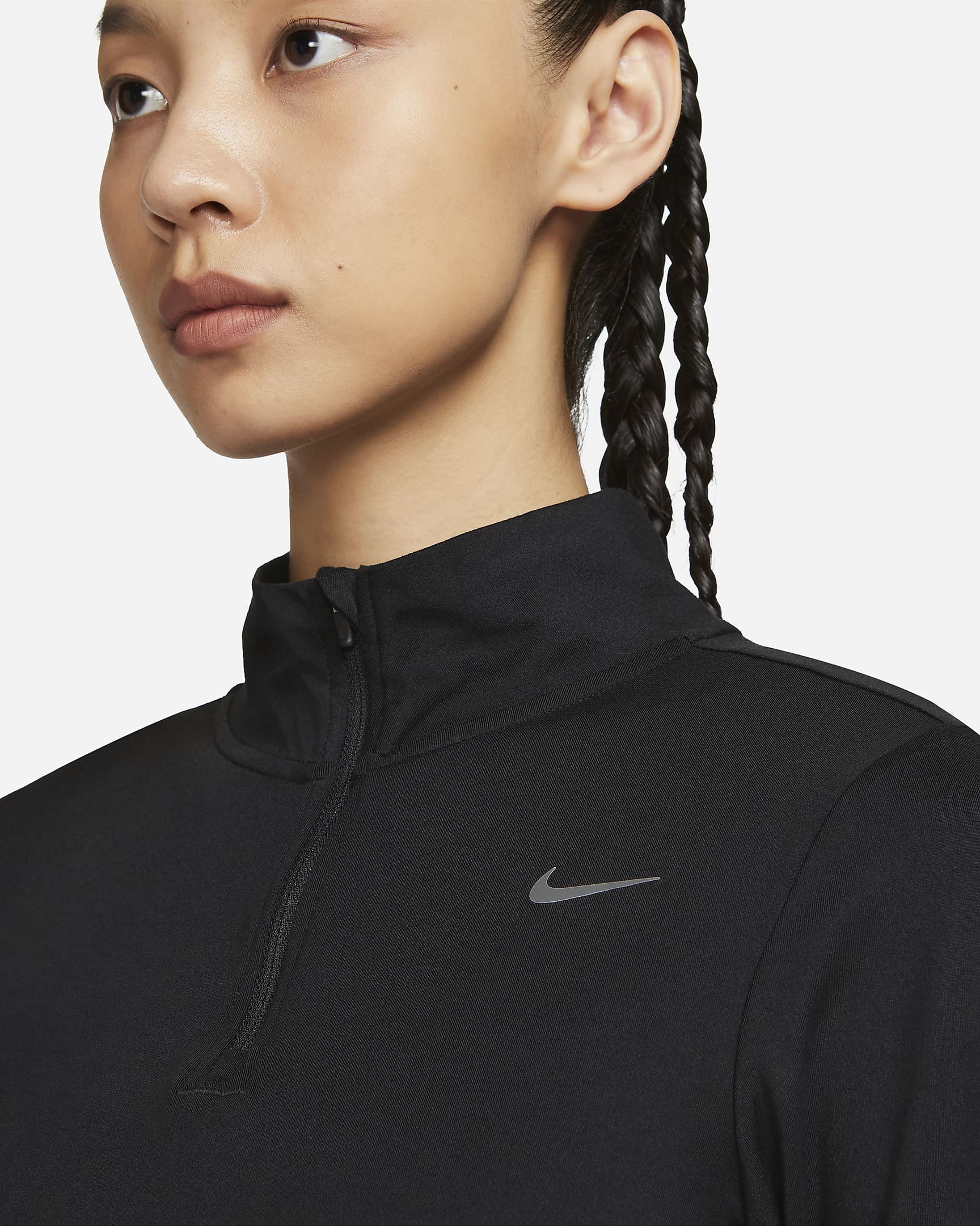 Nike Dri-FIT Swift UV Women's 1/4-Zip Running Top - Black