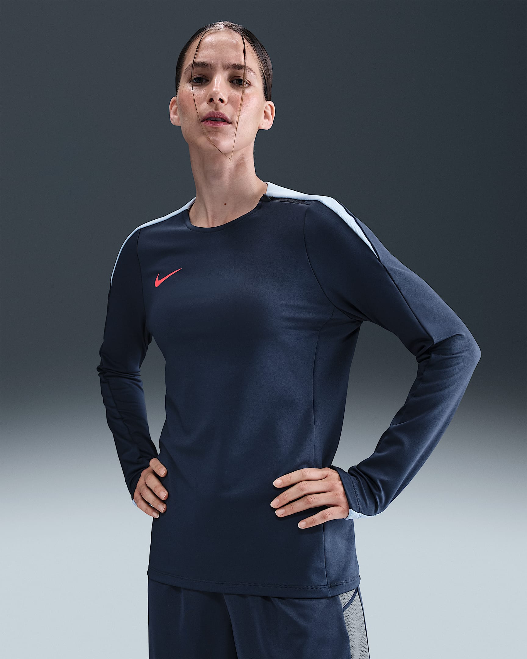 Nike Strike Women's Dri-FIT Crew-Neck Soccer Top - Thunder Blue/Royal Tint/Bright Crimson