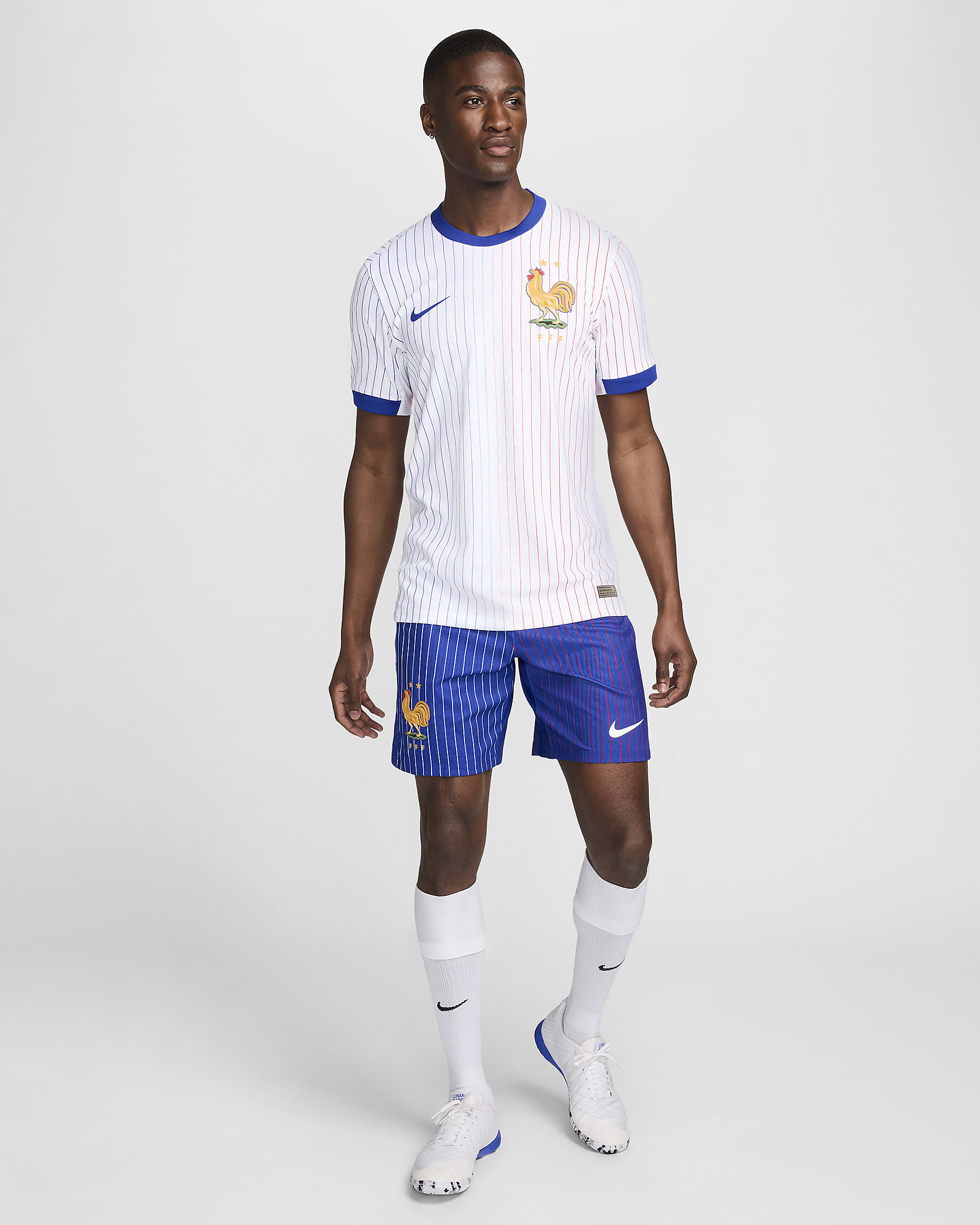 Autentický pánský fotbalový venkovní zápasový dres Nike Dri-FIT ADV Authentic FFF (mužský tým) 2024/25 - Bílá/Bright Blue/University Red/Bright Blue