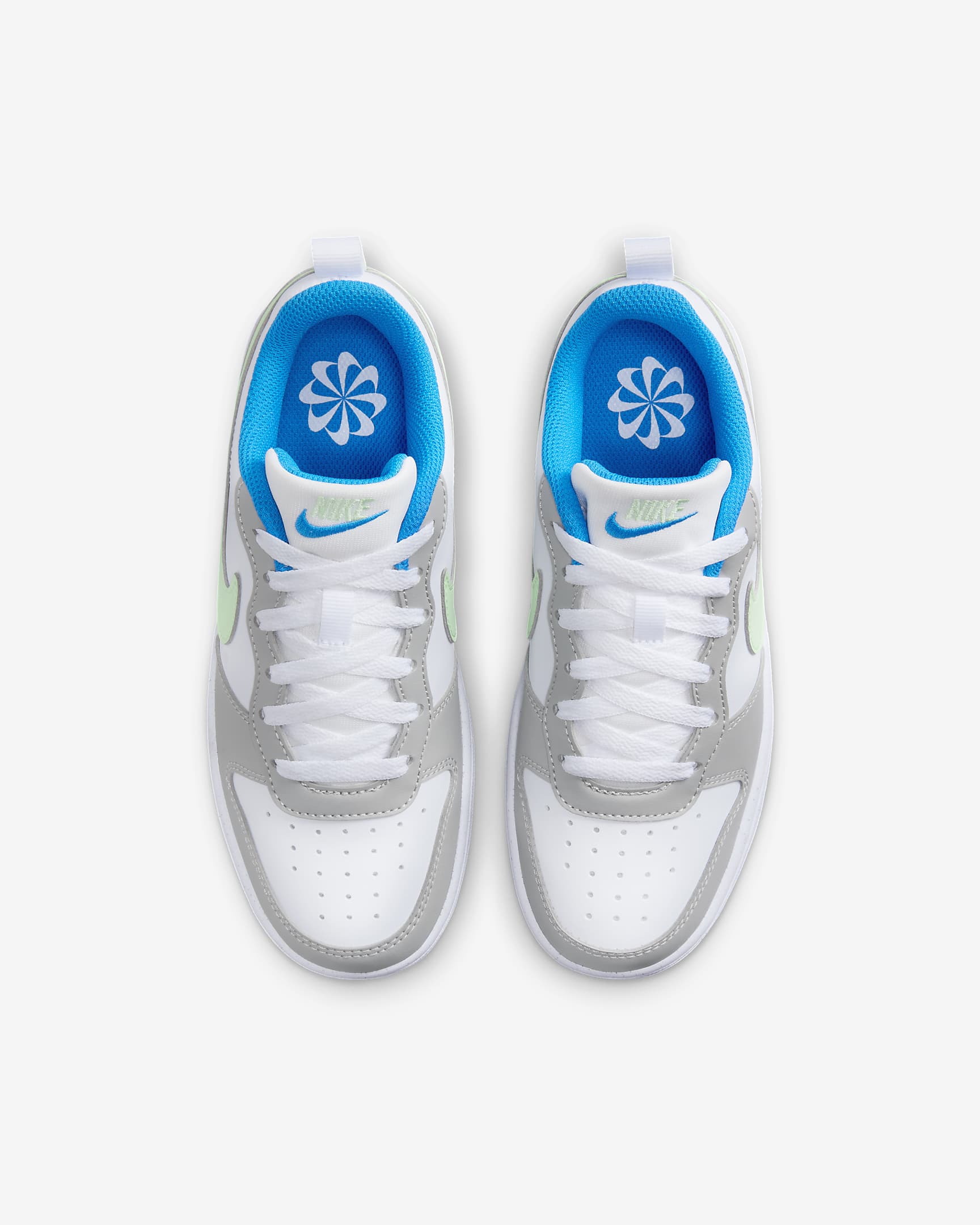 Nike Court Borough Low Recraft Older Kids' Shoes - Light Iron Ore/White/Photo Blue/Vapour Green