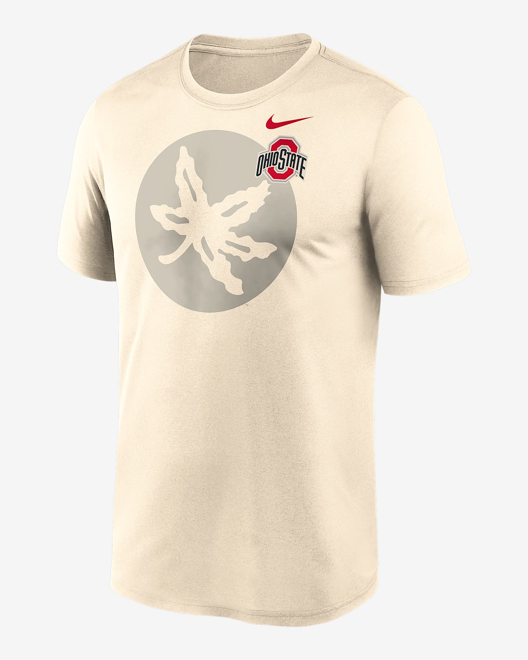 Ohio State Campus Legend Shadow Logo Men's Nike Dri-FIT College T-Shirt - Natural