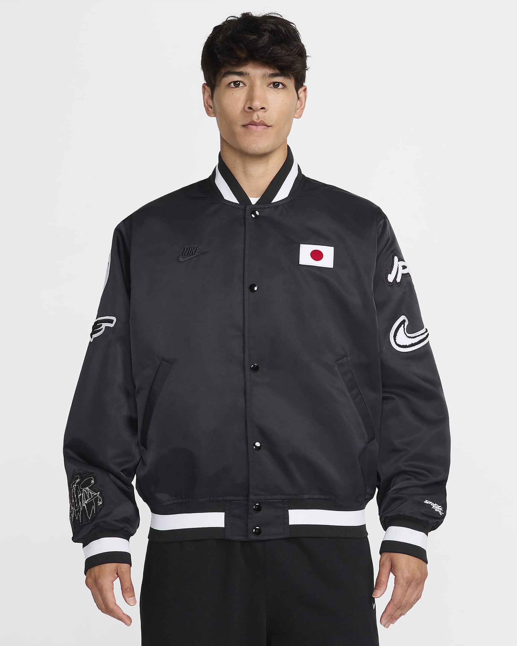 Japan Dugout Men's Nike Breaking Satin Jacket - Black/Anthracite