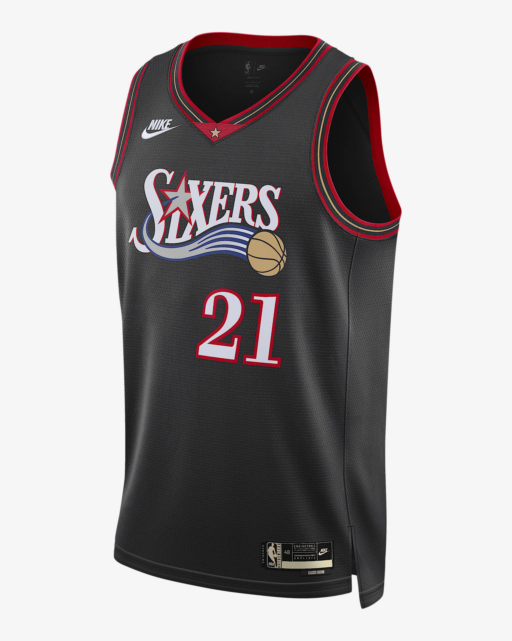 Philadelphia 76ers 2025/26 Hardwood Classics Men's Nike Dri-FIT NBA Swingman Jersey - Black