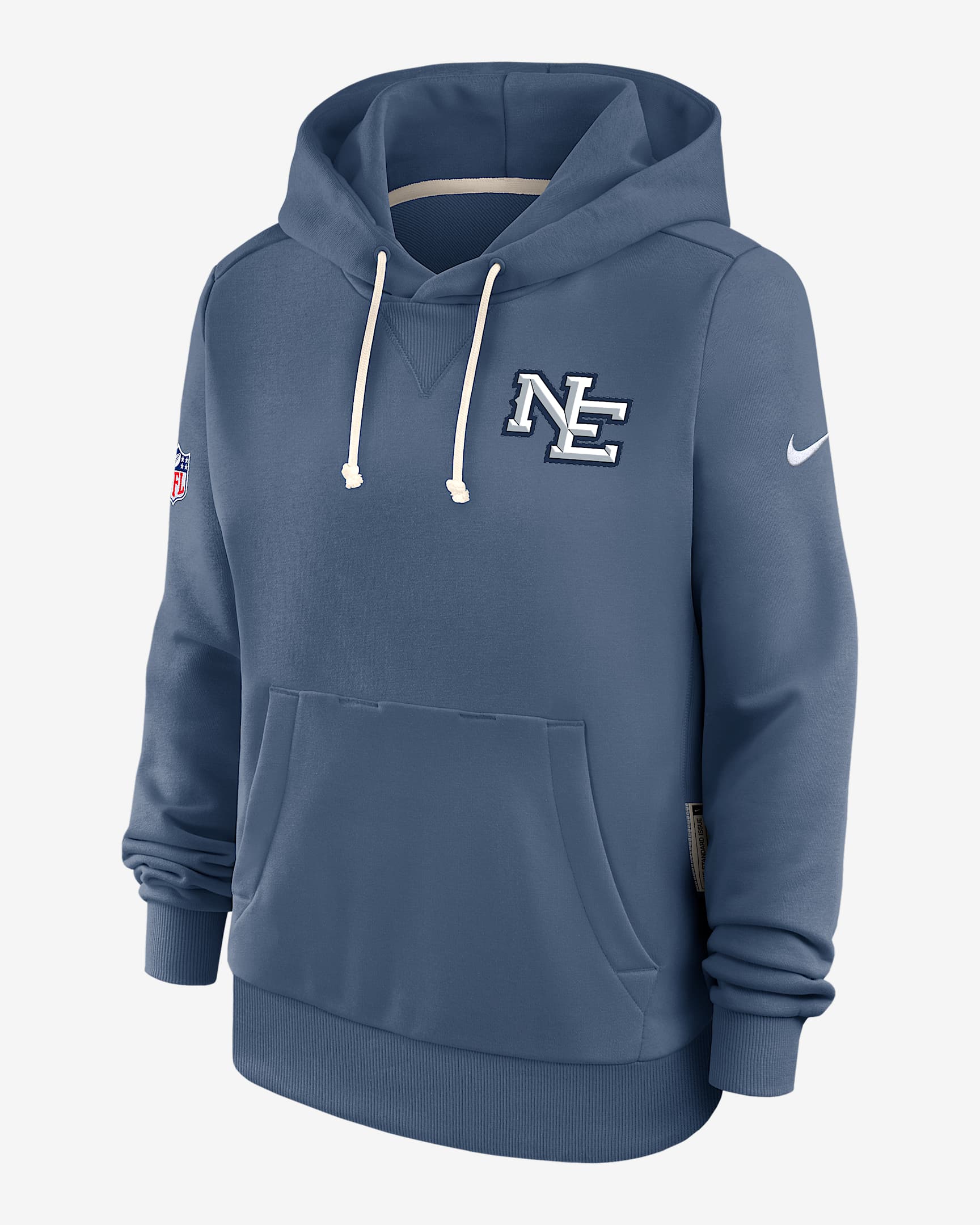 New England Patriots Rivalries Collection Sideline Women's Nike Dri-FIT NFL Pullover Hoodie - Denim