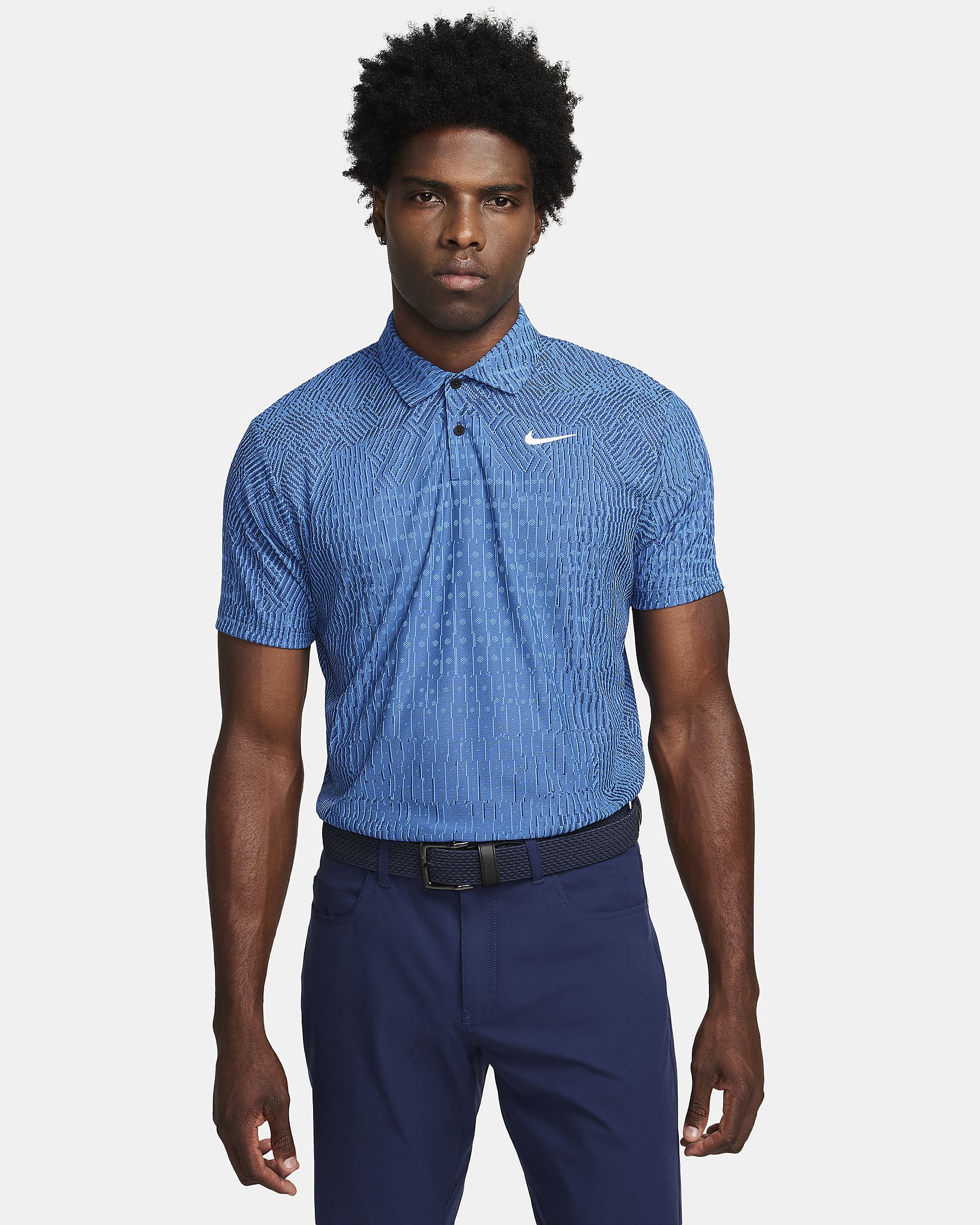 Nike Tour Dri-FIT ADV férfi golfpóló - Star Blue/Midnight Navy/Fehér