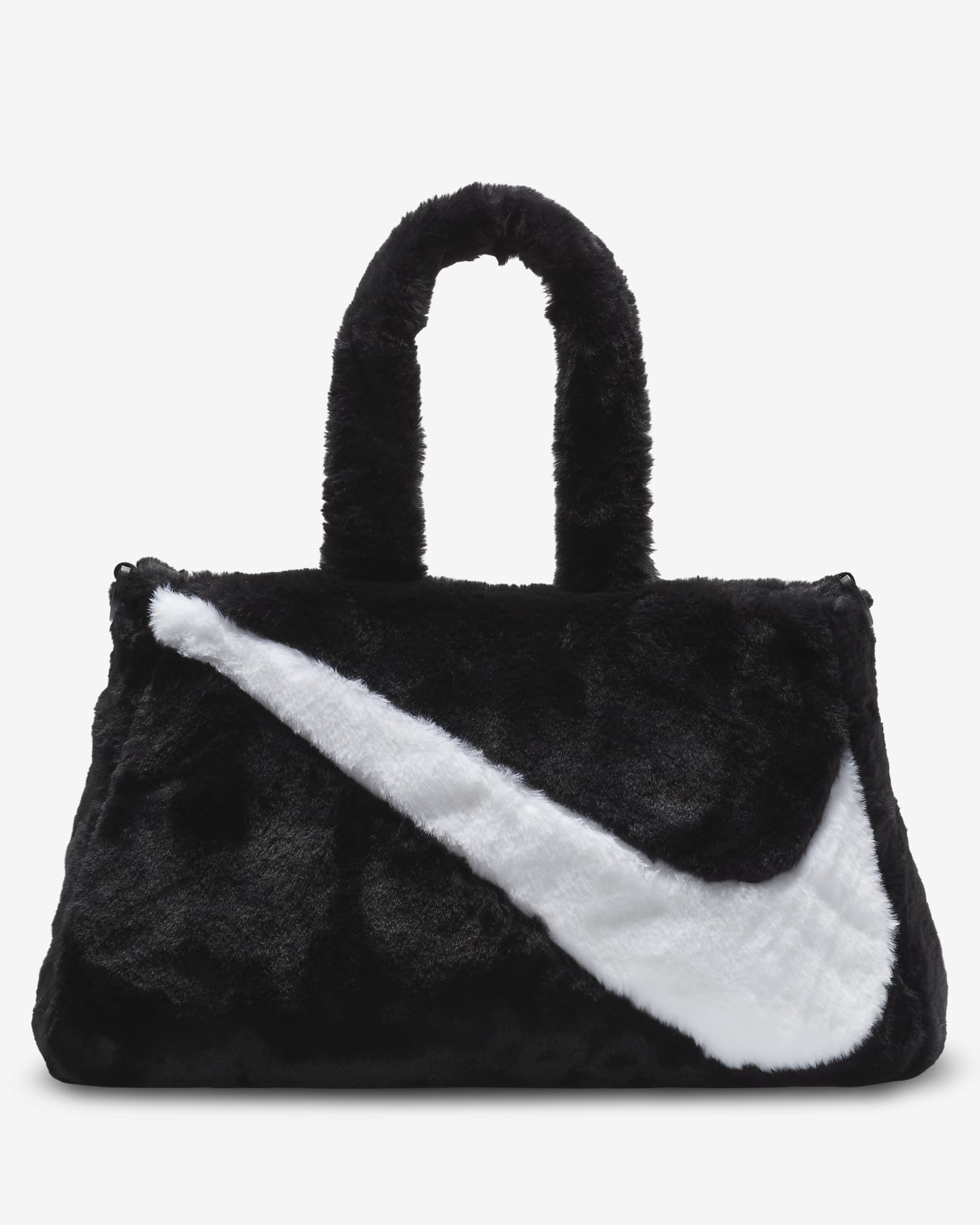 Nike Sportswear Faux Fur Tote (10L) - Black/Black/White