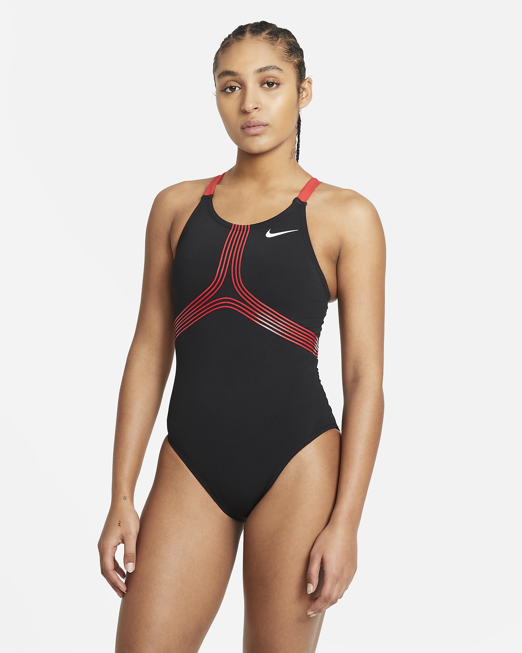 Nike Fastback Women's 1-Piece Swimsuit - Black/Red