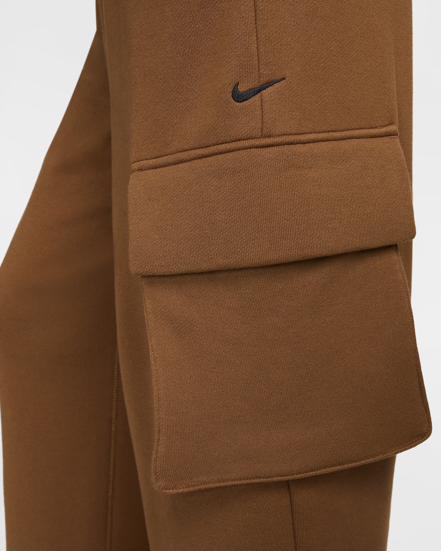 Nike Sportswear Women's Low-Rise Oversized French Open-Hem Terry Pants - Light British Tan/Black