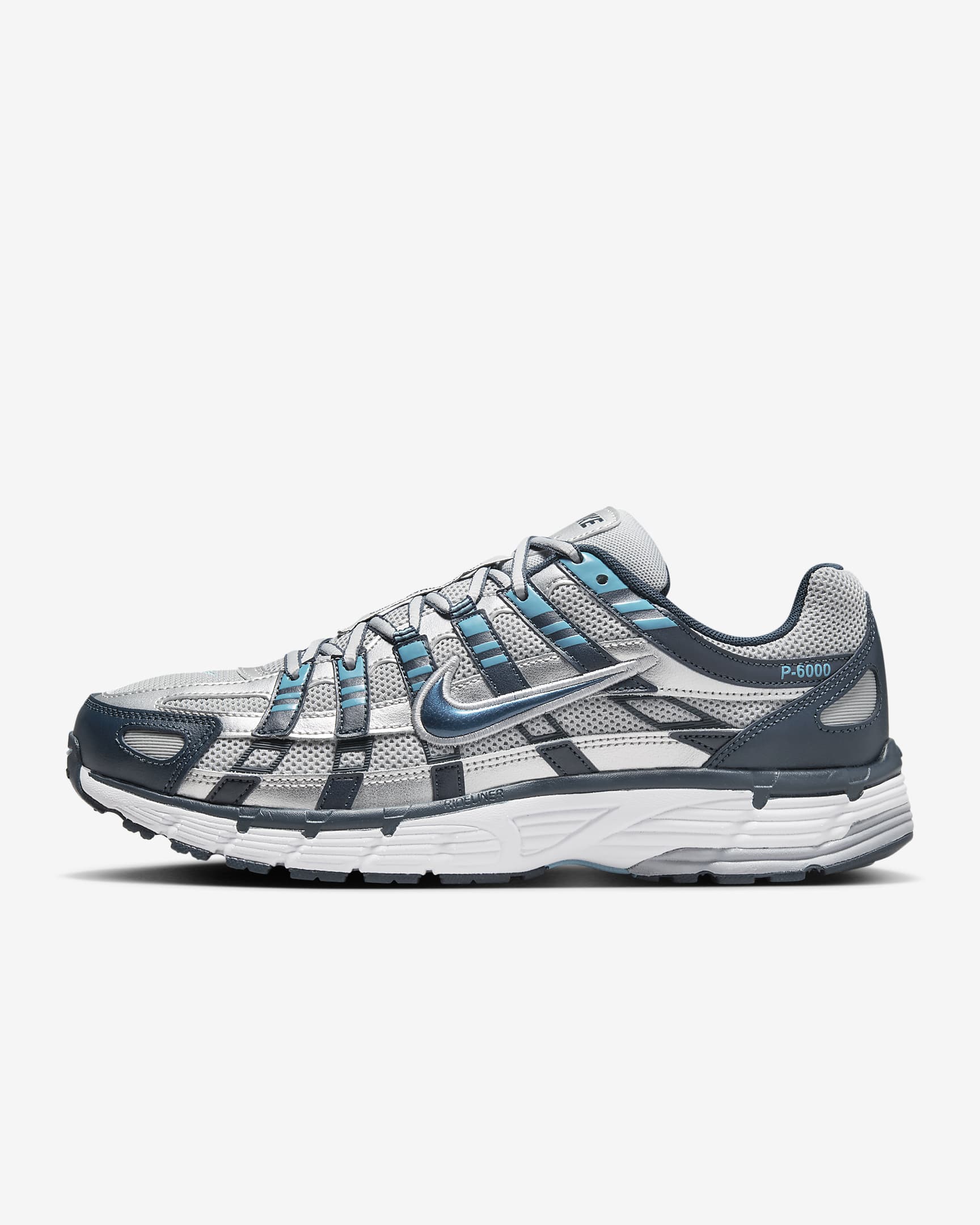 Nike P-6000 Sabatilles - Armory Navy/Flat Silver/Blanc/Platejat metal·litzat