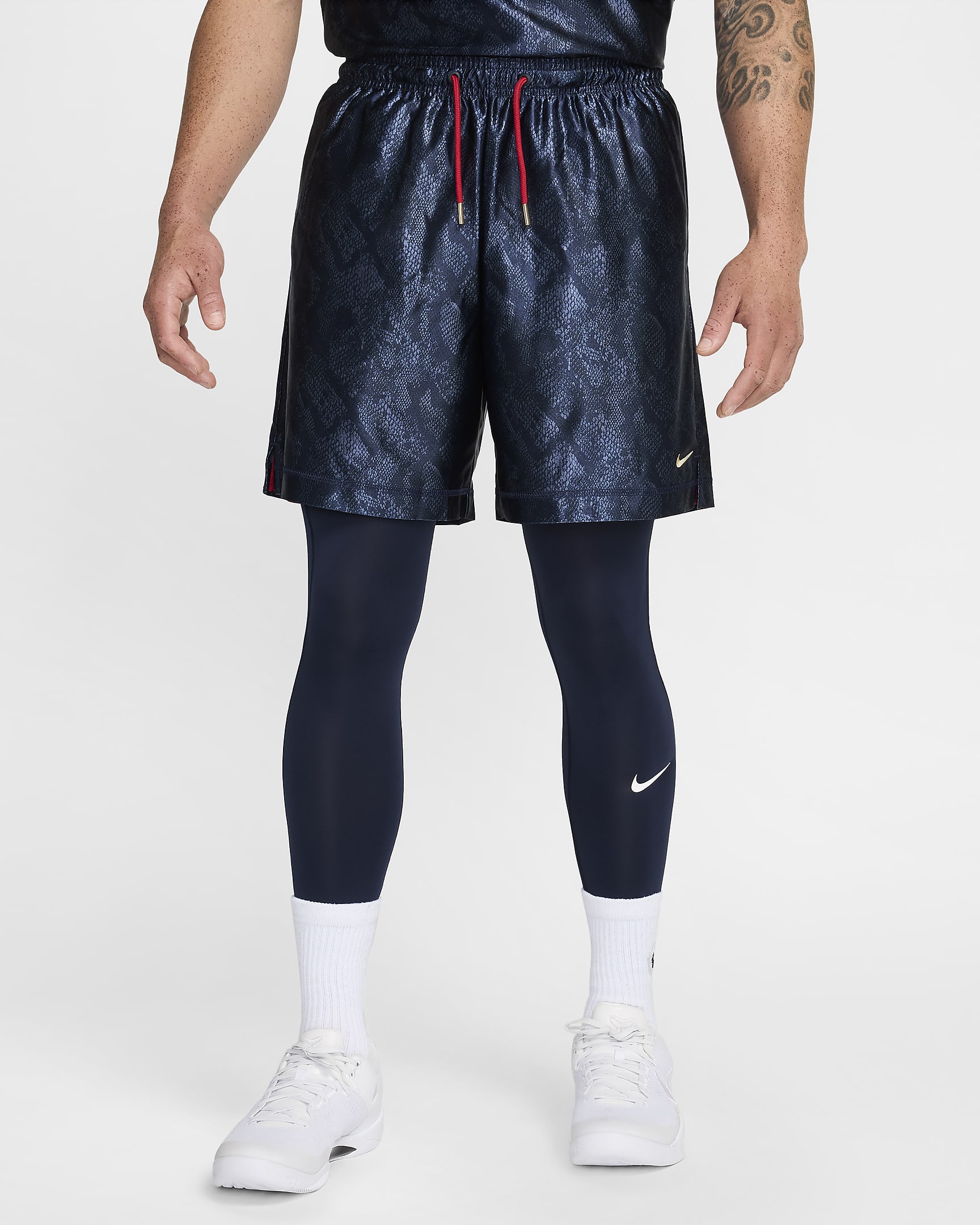 KB Men's 15cm (approx.) Nike Dri-FIT Standard Issue Reversible Basketball Shorts - Dark Obsidian/Varsity Red/Jersey Gold