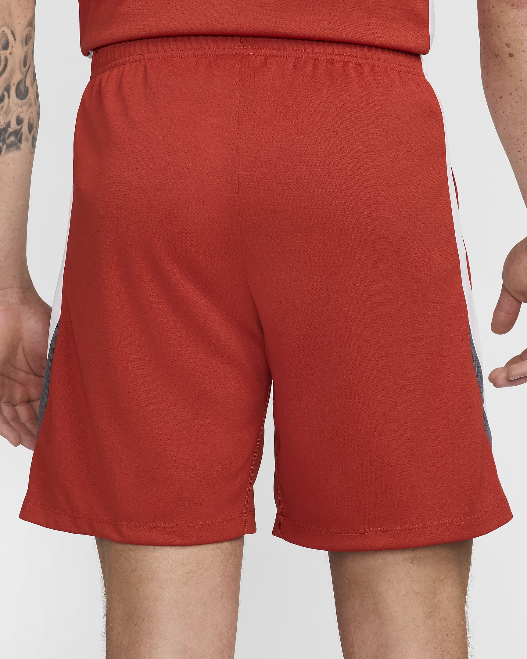 Short de foot Dri-FIT Nike Strike pour homme - Dragon Red/Blanc/Iron Grey/Blanc