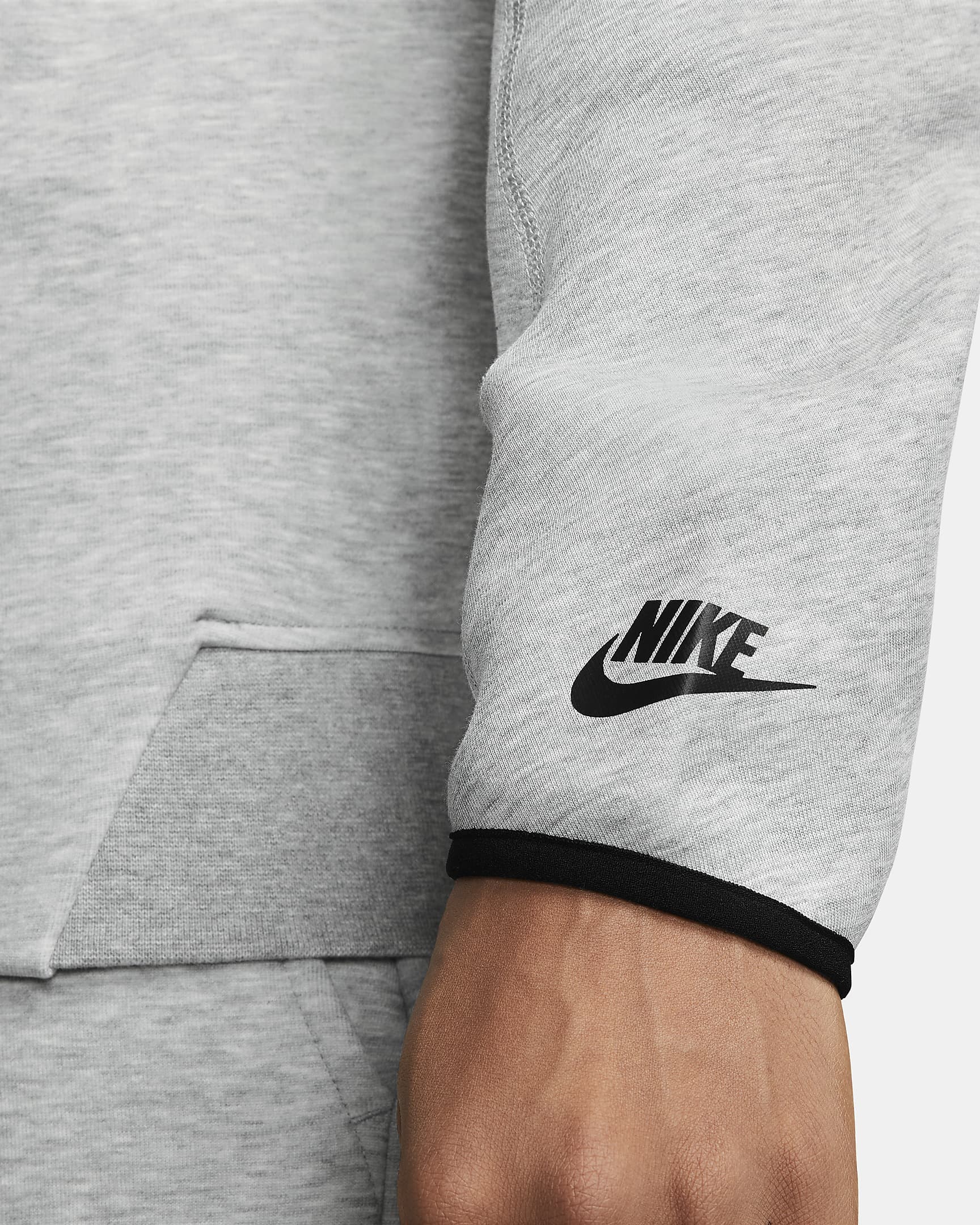 Nike Sportswear Tech Fleece-sweatshirt med 1/2 lynlås til mænd - Dark Grey Heather/sort